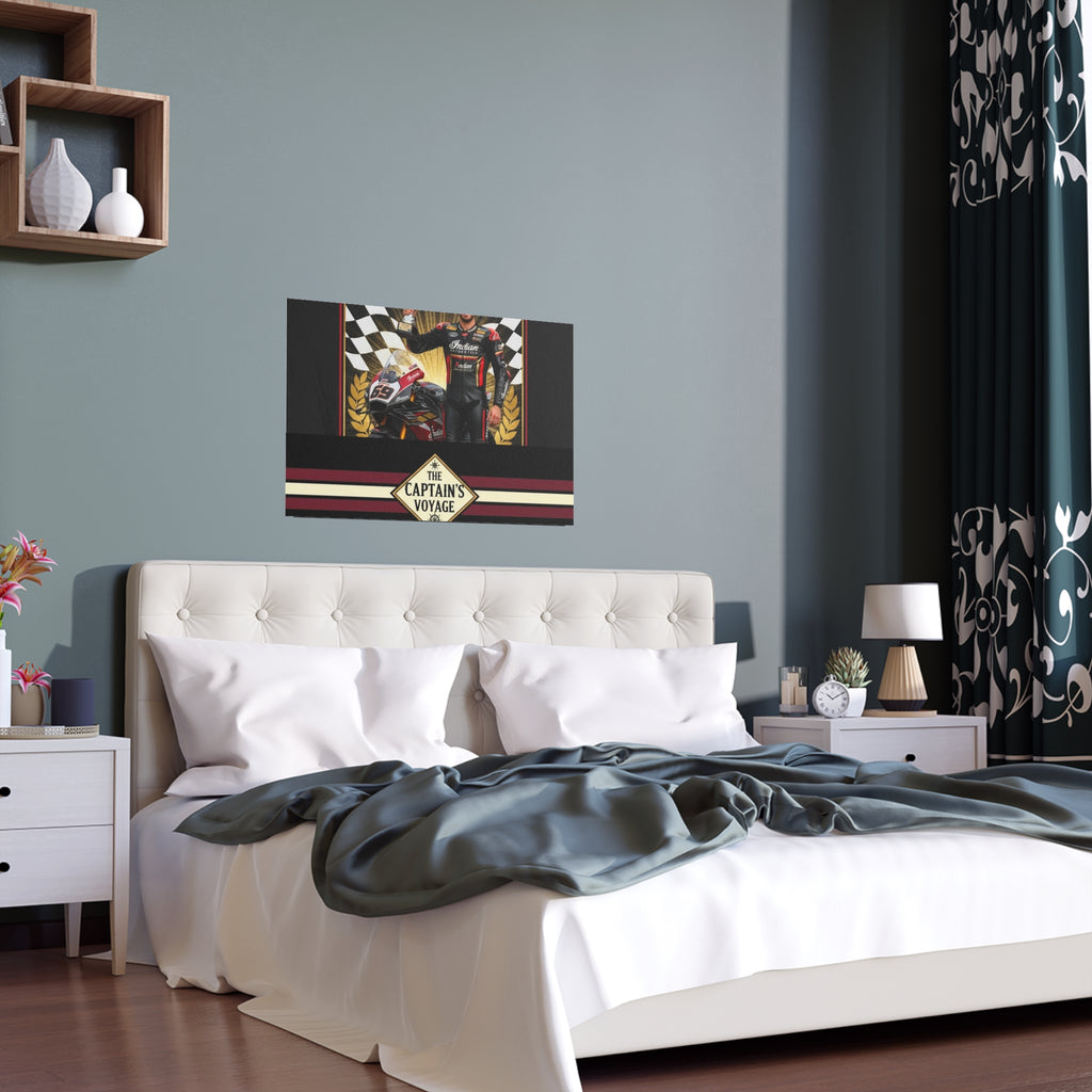 Racing Champion Silk Poster — “Winner’s Circle 69” Motorcycle Wall Art (Indoor/Outdoor)