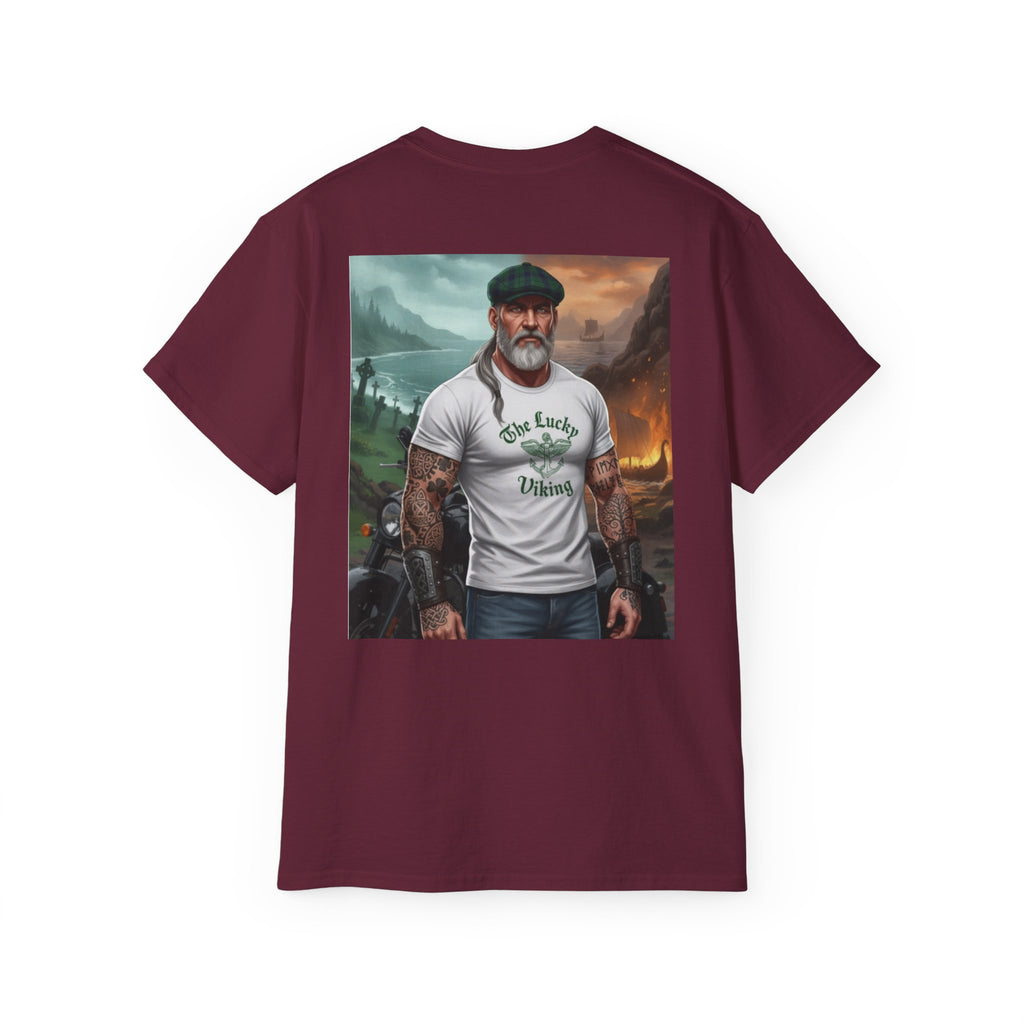 Irish Crest & 'One Lucky Viking' T-Shirt — Celtic Coat of Arms Tee
