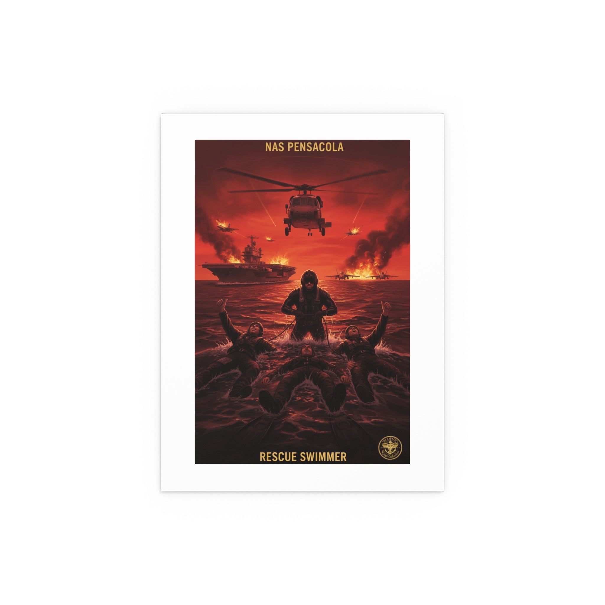 Rescue Swimmer Silk Poster — NAS Pensacola Military Print