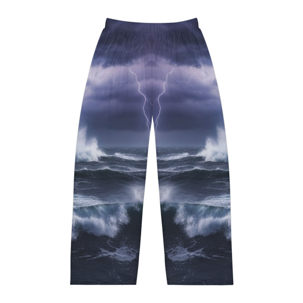 Stormy Seas Pajama Pants — Men’s Lightning Ocean Lounge Pants