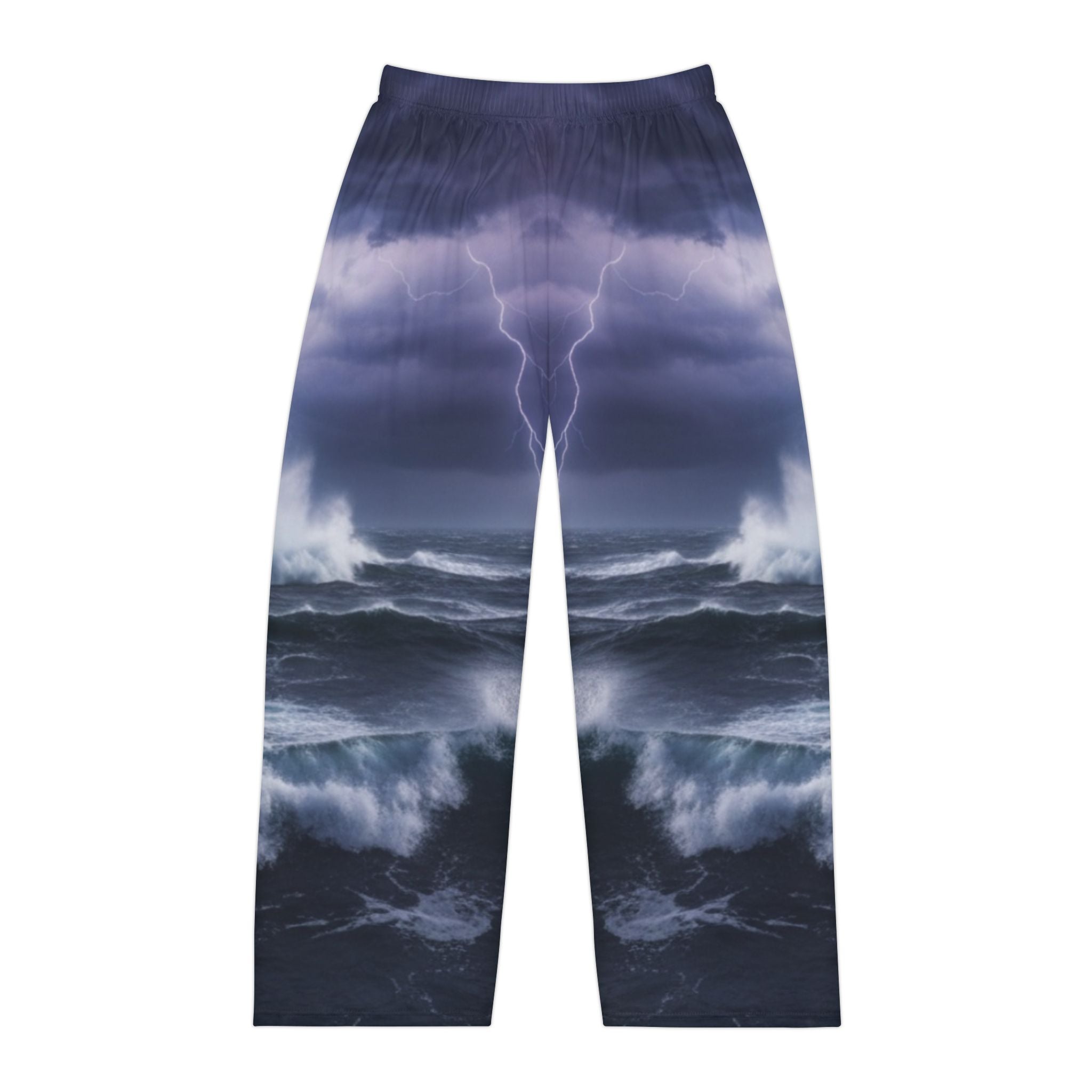 Stormy Seas Pajama Pants — Men’s Lightning Ocean Lounge Pants