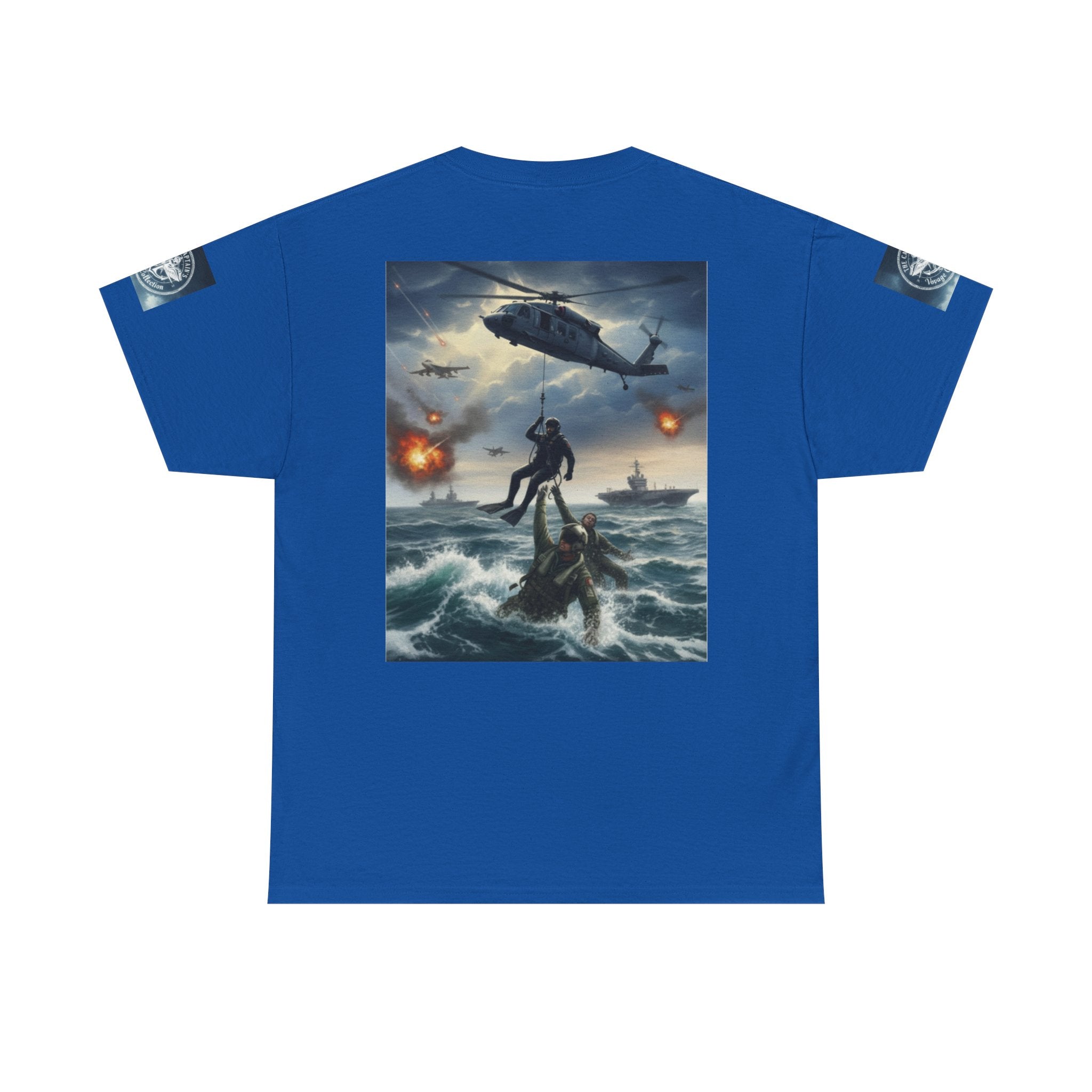 Navy Search & Rescue Graphic Tee — SAR Helicopter Rescue Scene