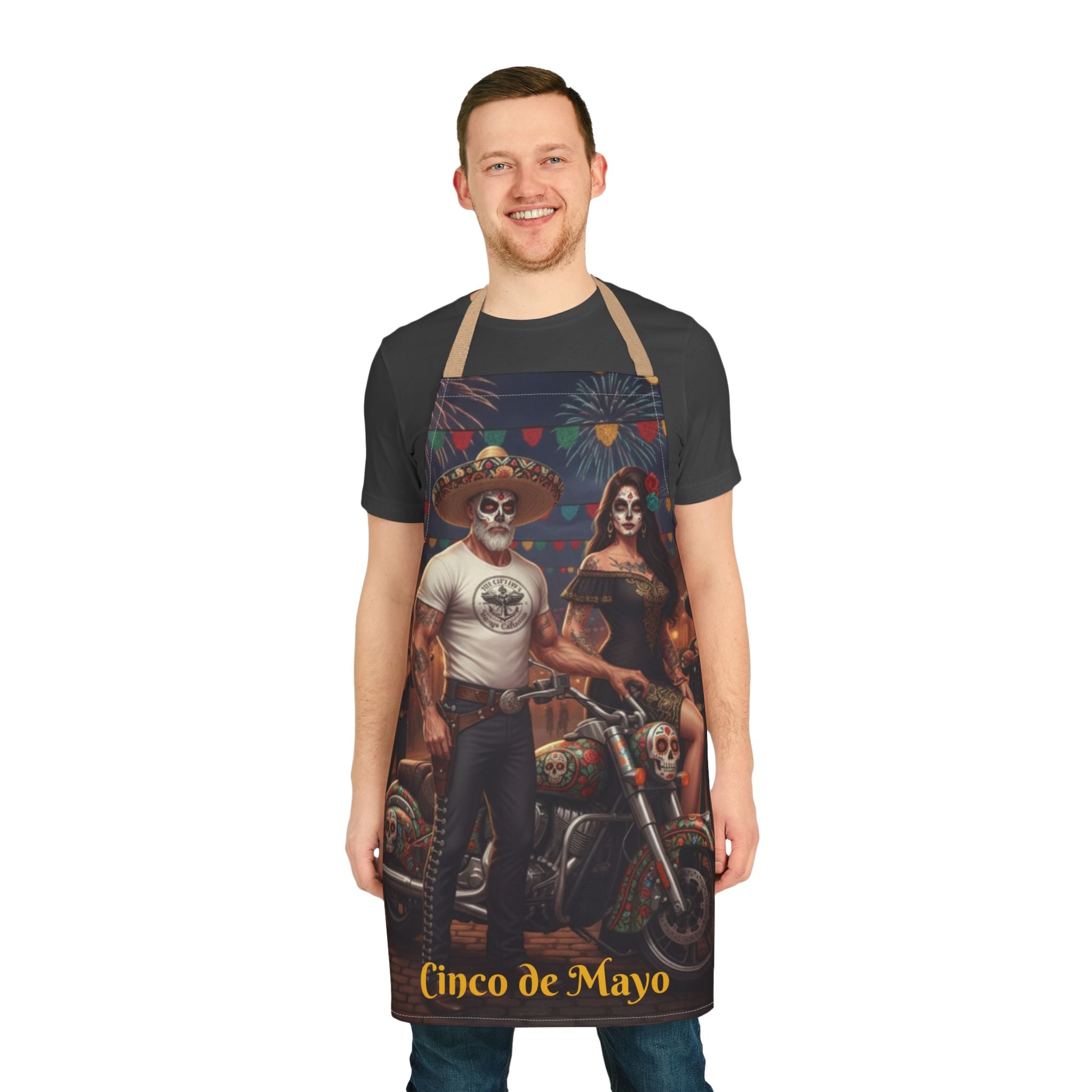 Cinco de Mayo Day of the Dead Motorcycle Apron