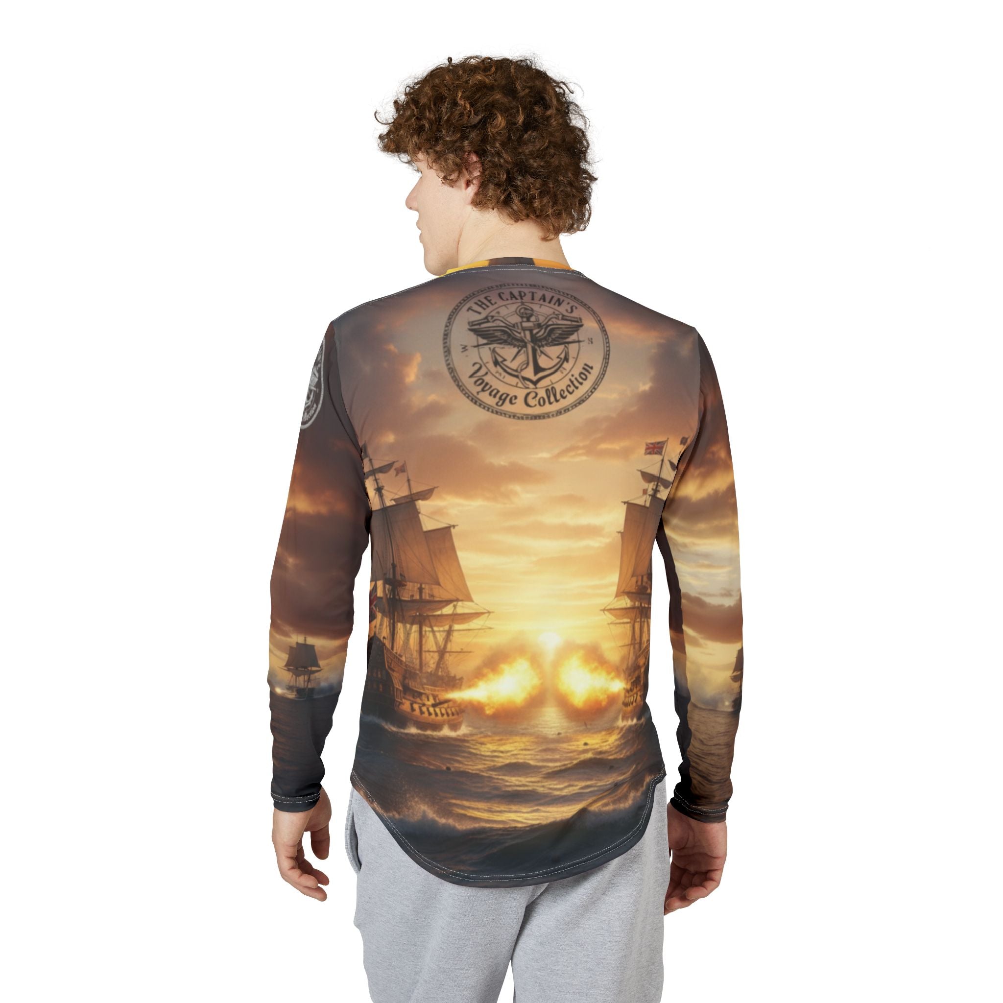 Captain's Voyage UV Long Sleeve Shirt — Nautical Pirate Motorcycle Graphic