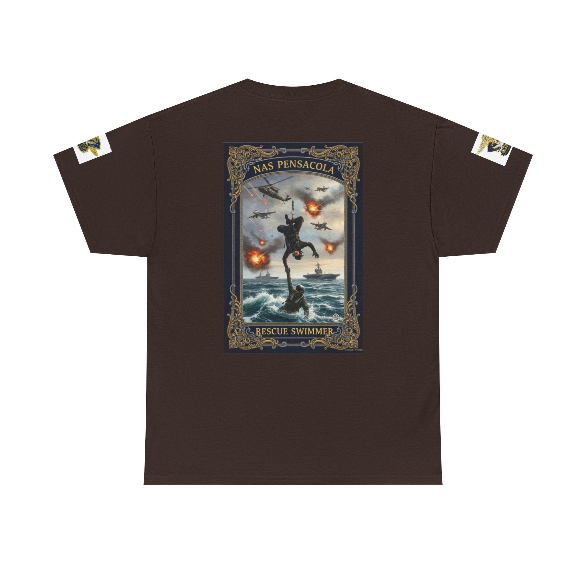 Navy Riders Club Graphic Tee — Vintage Naval Rescue Poster Shirt