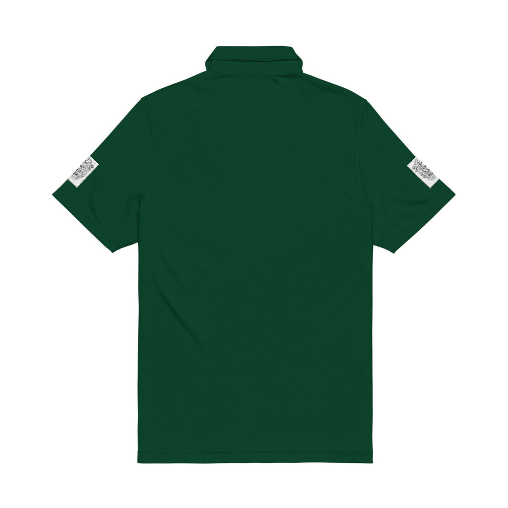 Men's White Embroidered Polo Shirt — Nautical Compass Chest & Sleeve Logo
