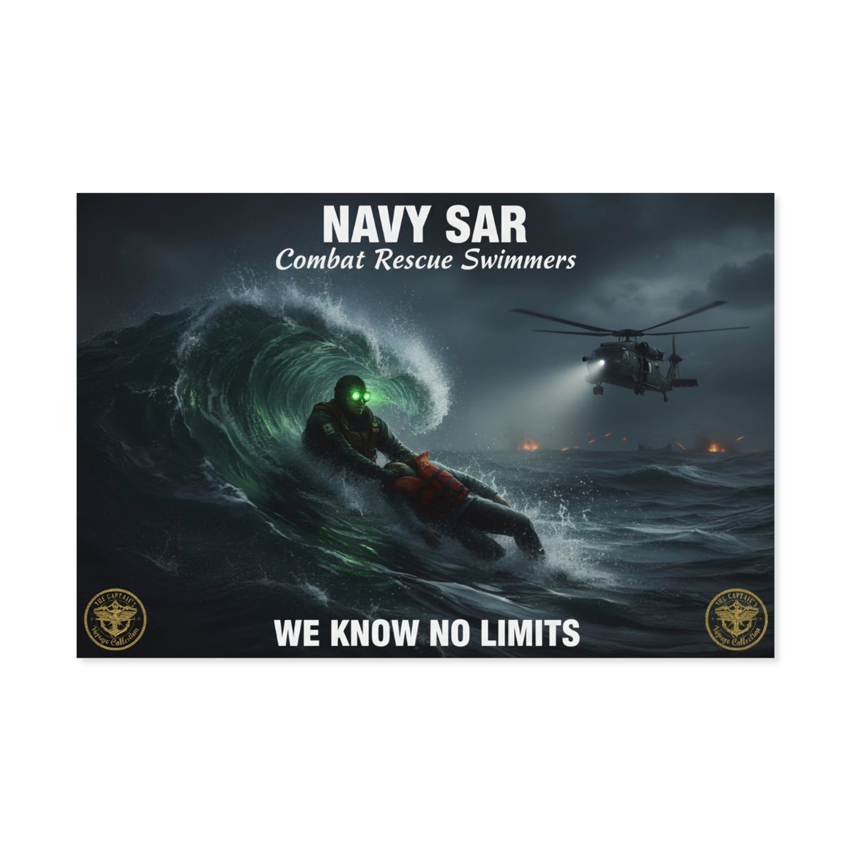 Navy SAR Combat Rescue Swimmers Poster — We Know No Limits