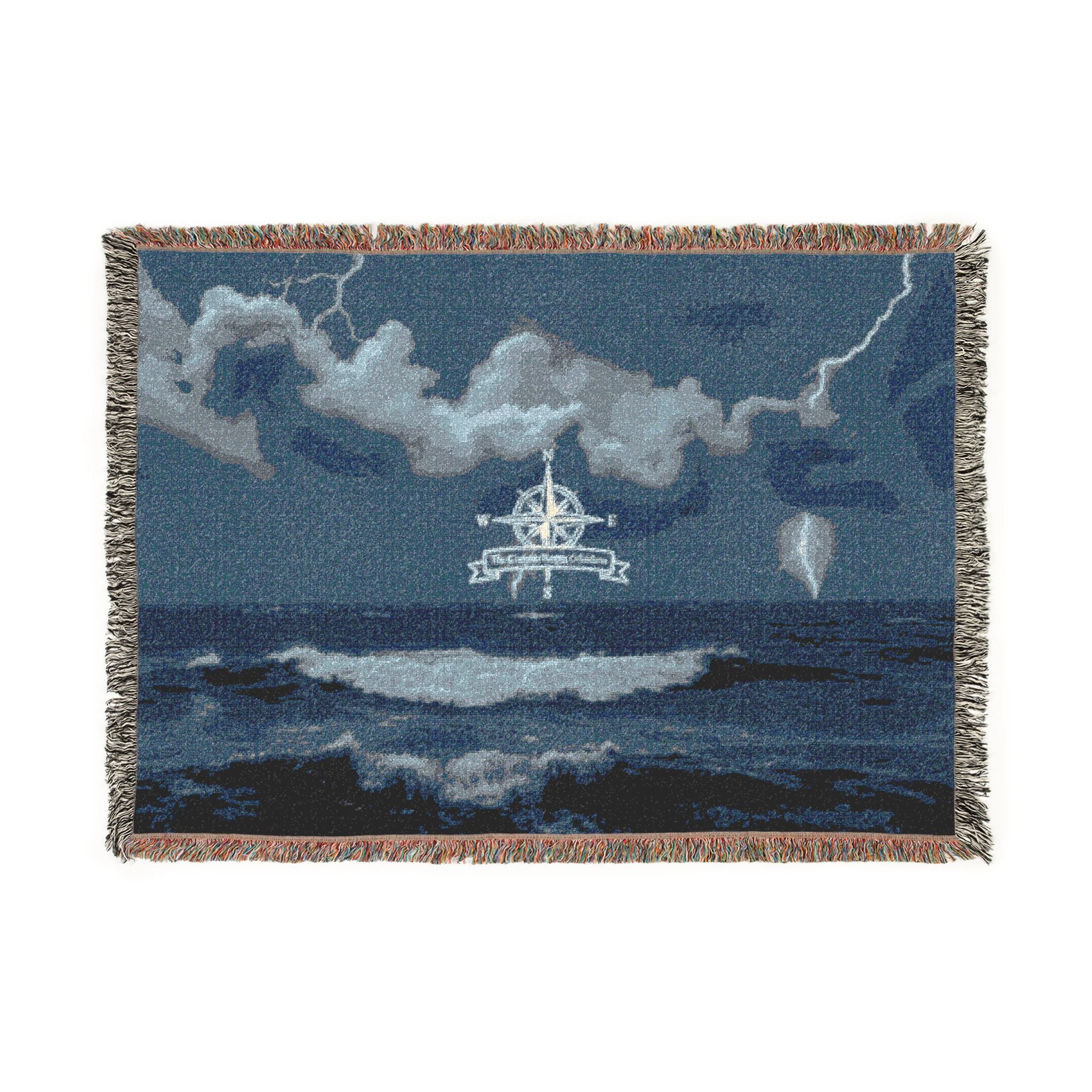 Ocean Night Woven Blanket — Nautical Ship Throw