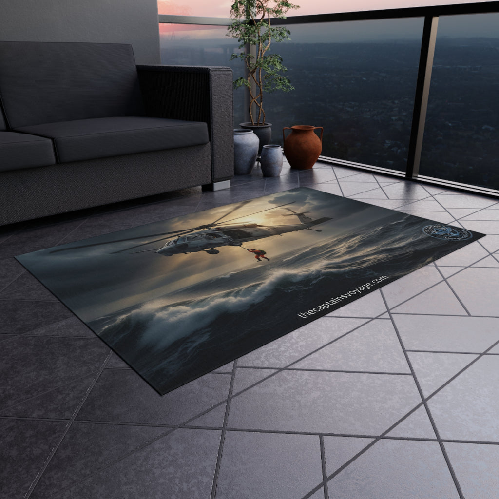 Outdoor Rug – Navy SAR Rescue Helicopter Scenic Mat