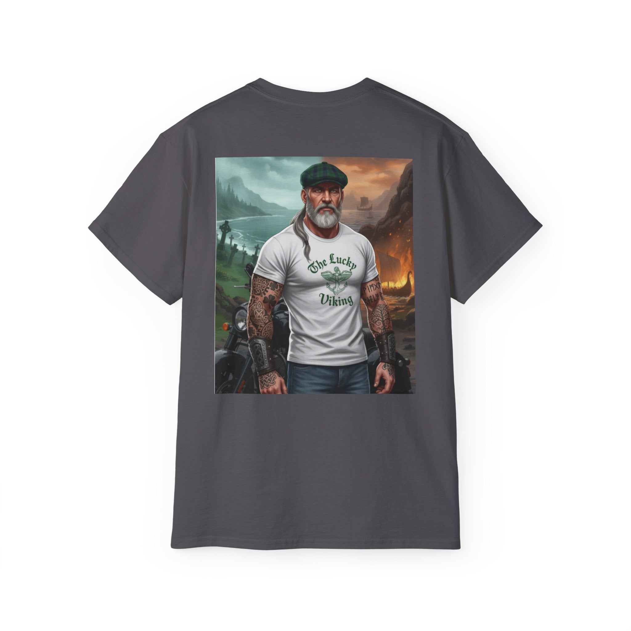 Irish Crest & 'One Lucky Viking' T-Shirt — Celtic Coat of Arms Tee