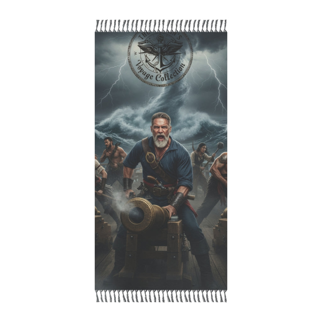 Pirate Captain Beach Towel — Nautical Cannon Artwork Boho Beach Cloth