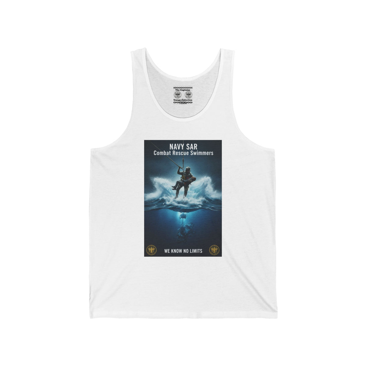 Navy SAR Combat Rescue Tank Top — "We Know No Limits" Military Graphic Tank