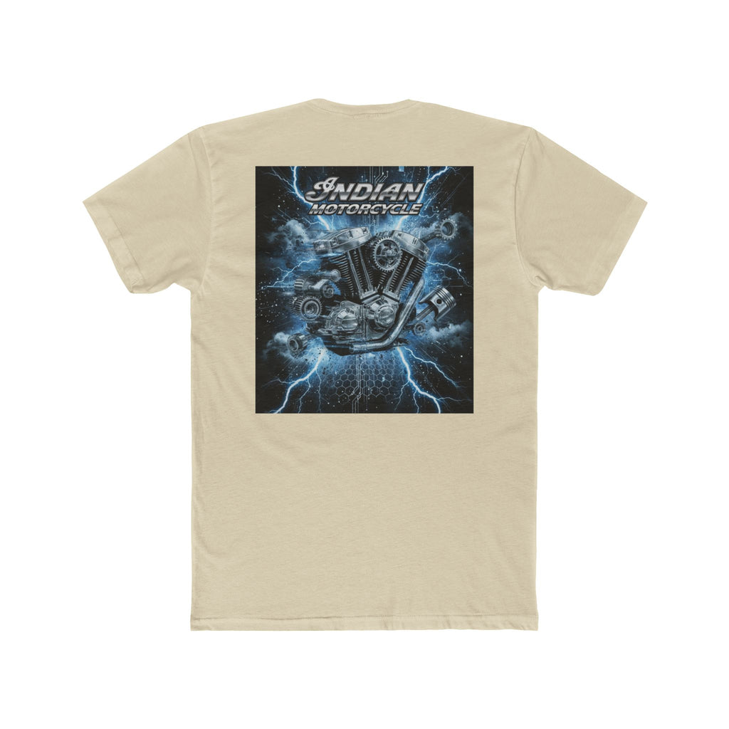 Indian Motorcycle Lightning Engine Tee — Vintage Biker Graphic T-Shirt