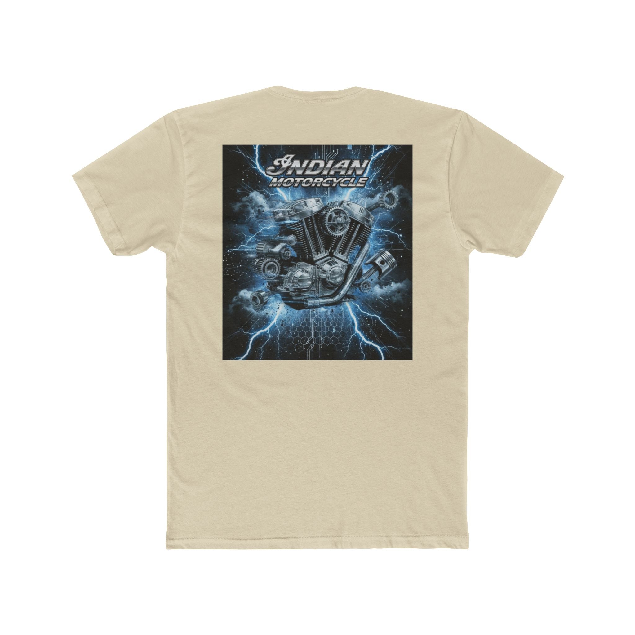 Indian Motorcycle Lightning Engine Tee — Vintage Biker Graphic T-Shirt