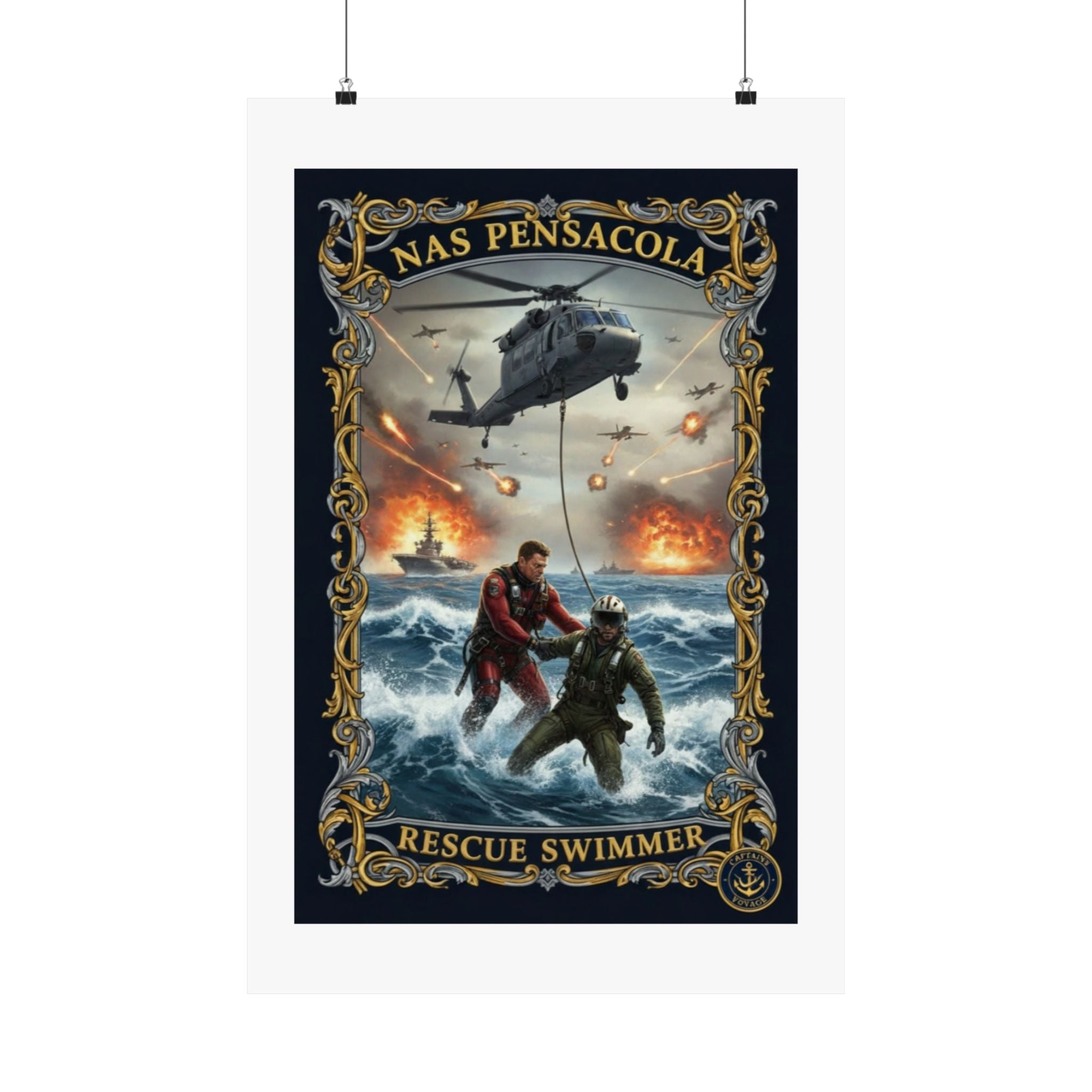 Rescue Swimmer Poster – NAS Pensacola Matte Vertical Wall Art
