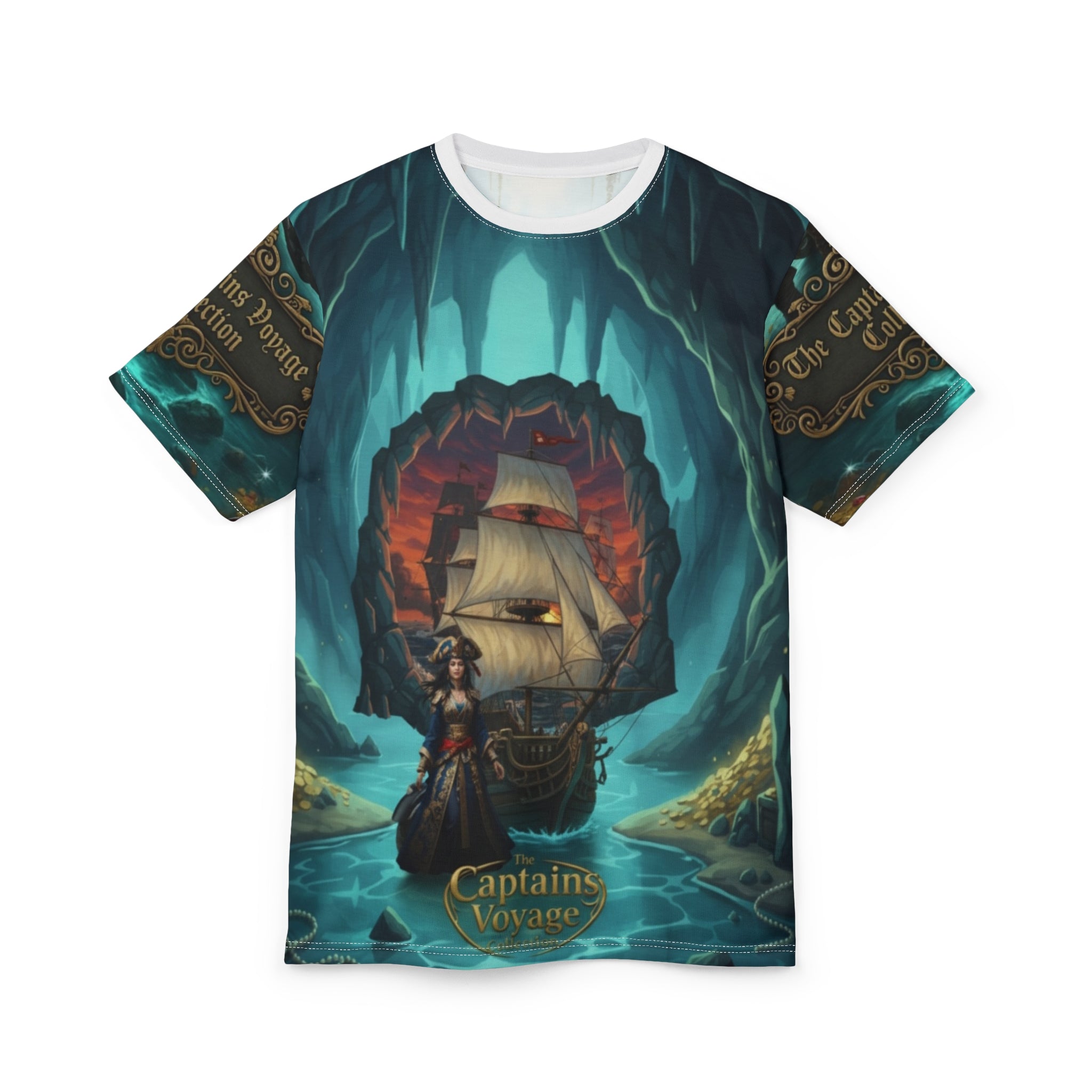 Captain's Voyage Pirate Ship Tee — Nautical Adventure All-Over Print