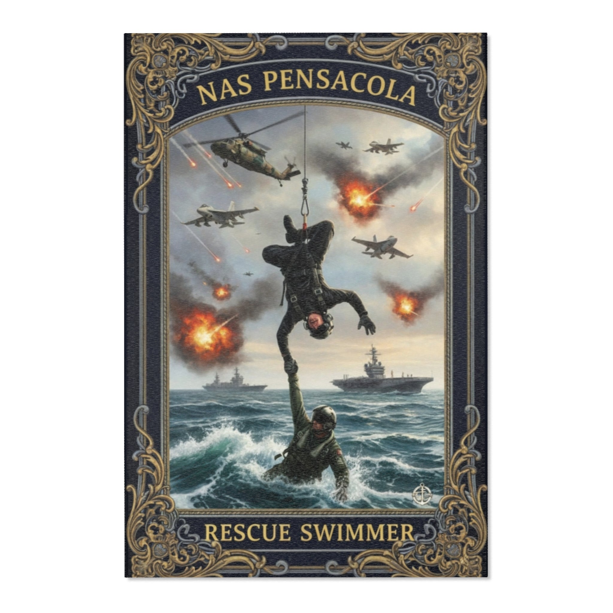 Rescue Swimmer Area Rug — NAS Pensacola Military Tribute Floor Mat