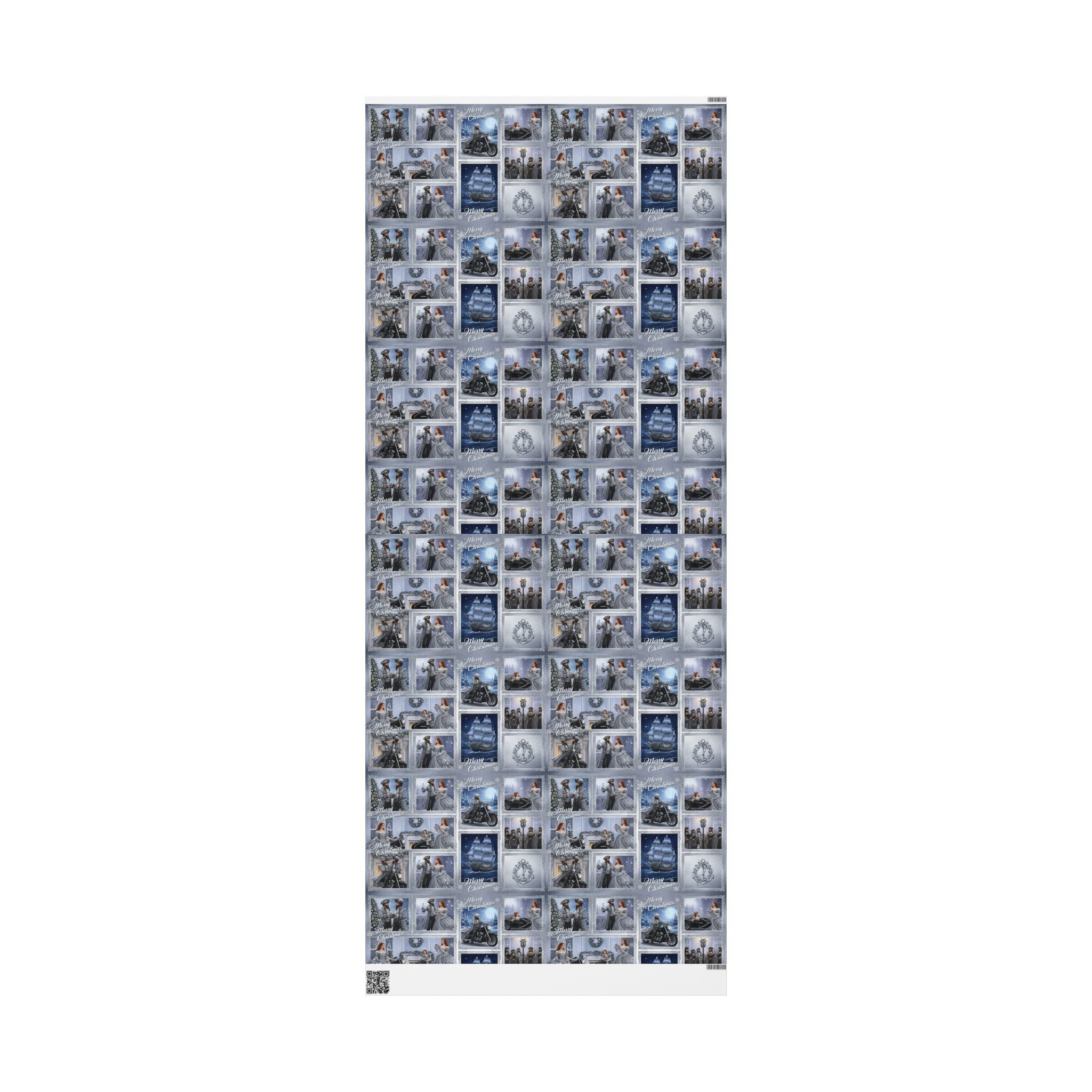 Vintage Winter Photo Collage Wrapping Paper Roll — Holiday Scenic Gift Wrap