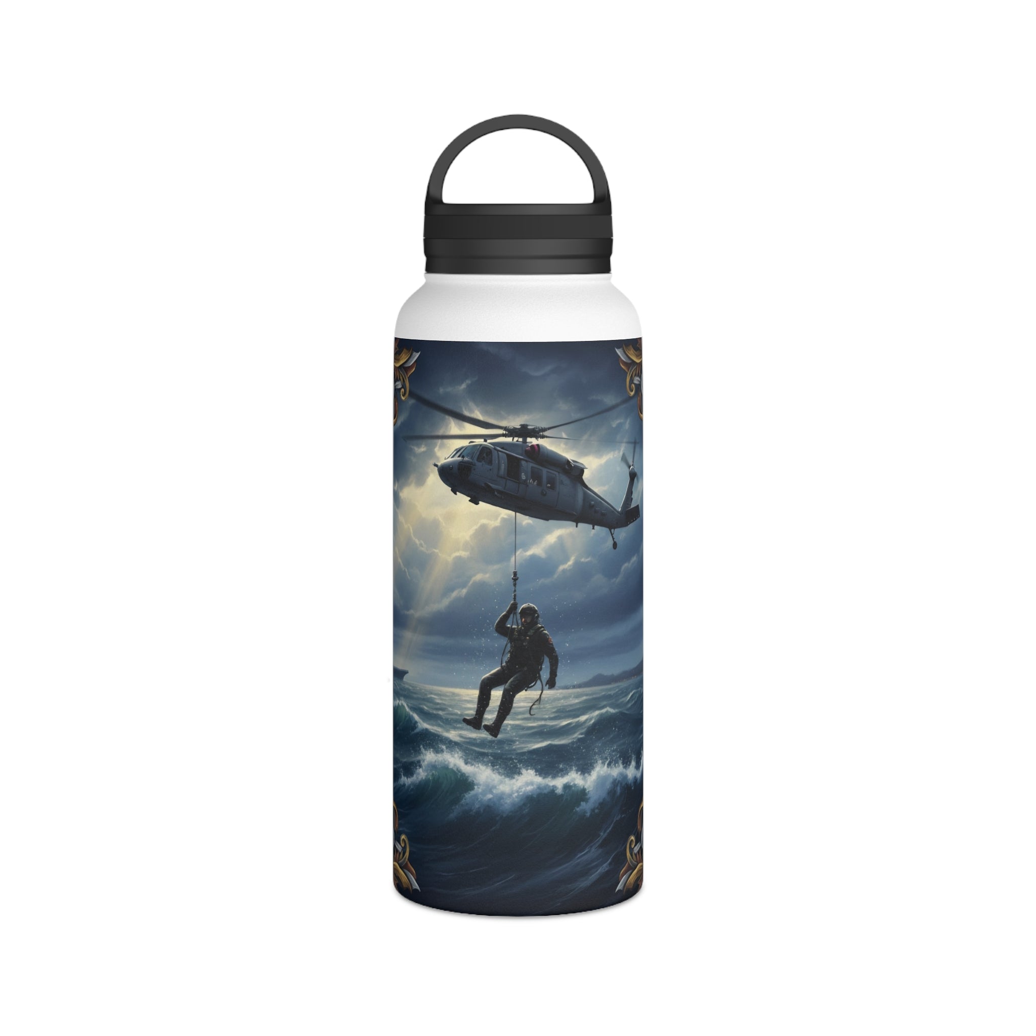 Rescue Helicopter Stainless Steel Water Bottle — Search & Rescue Design