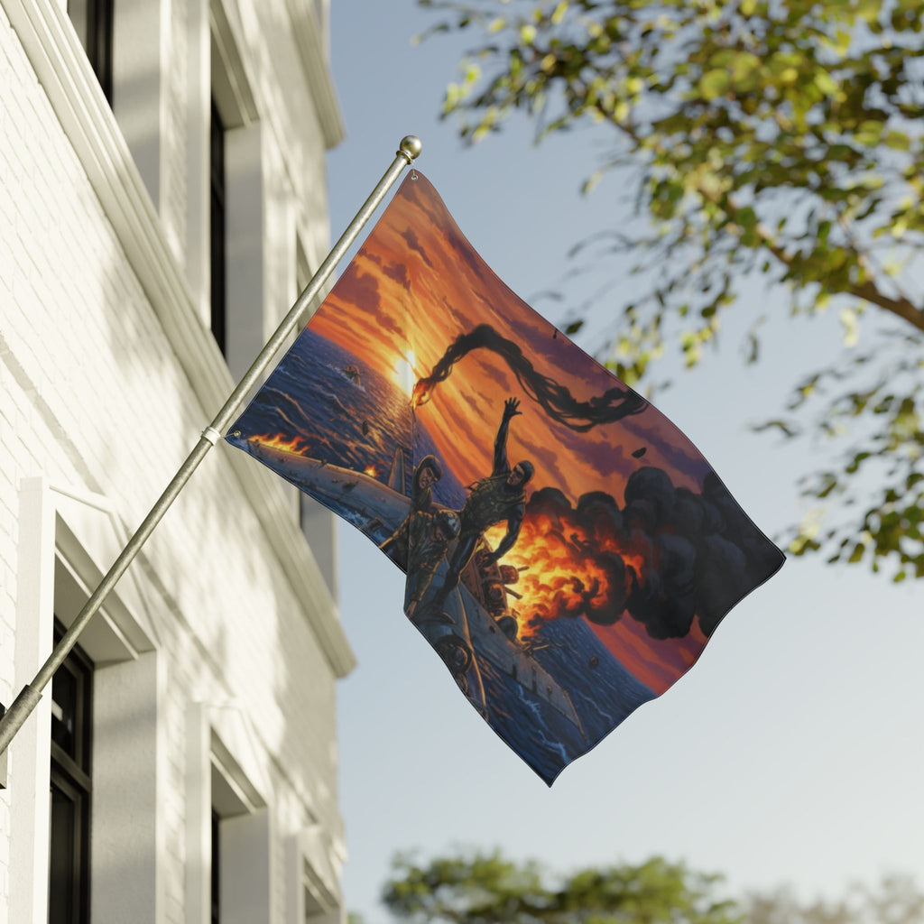 Double-Sided Nautical Rescue Flag — Navy SAR Search & Rescue Scene