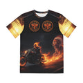 Ghost Rider Motorcycle Tee — Biker Flame Skull All-Over Print