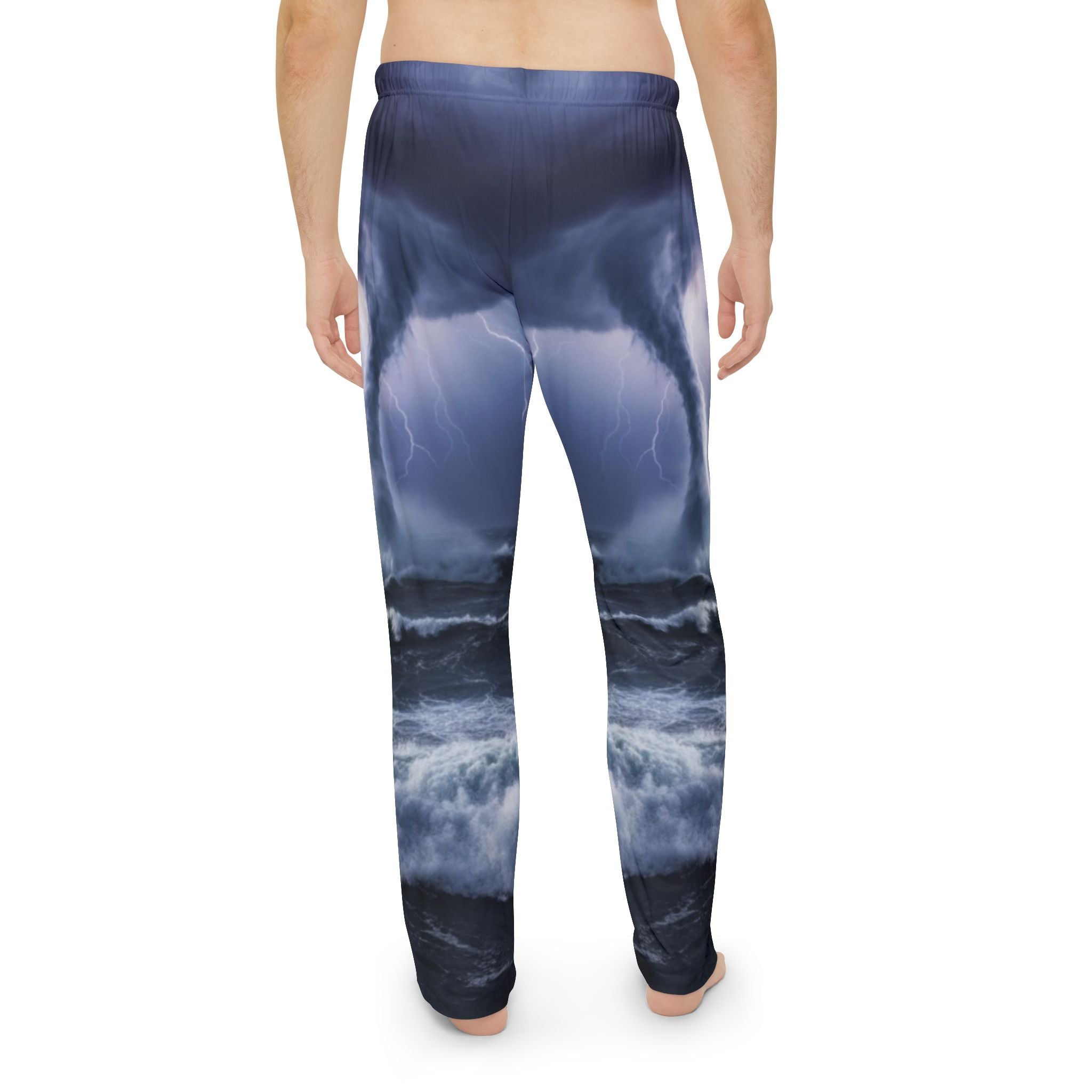 Stormy Seas Pajama Pants — Men’s Lightning Ocean Lounge Pants