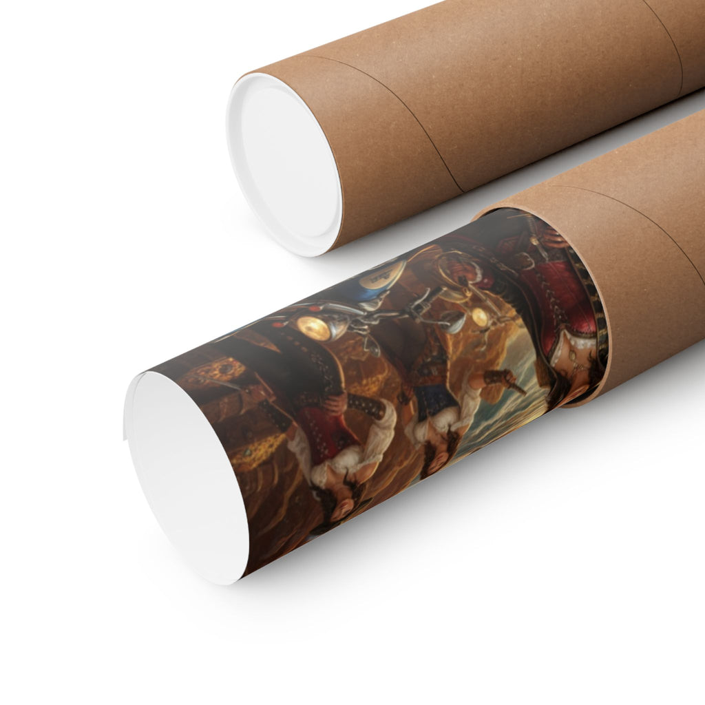 Pirate Queen Matte Poster — Fantasy Biker Treasure Cave Wall Art