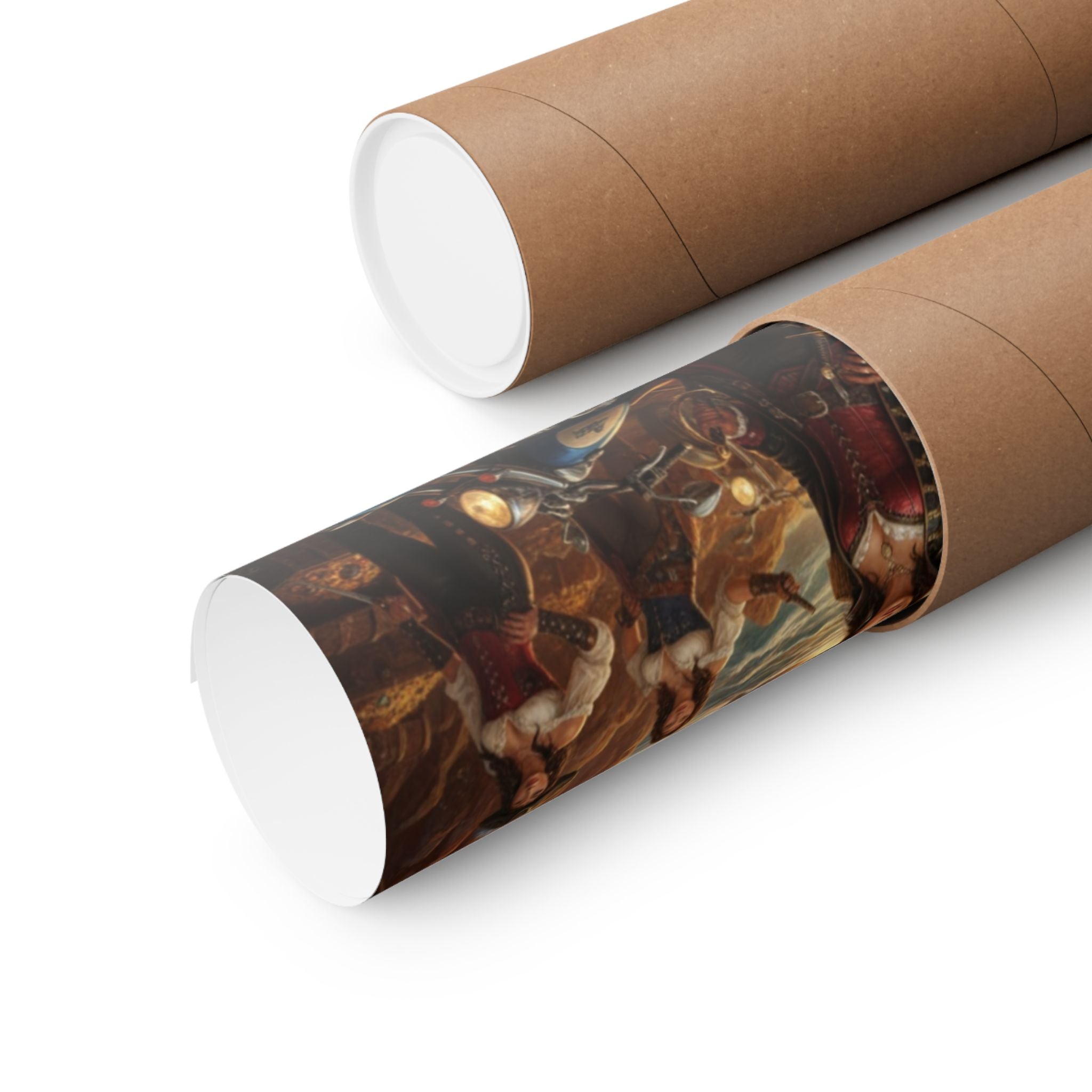 Pirate Queen Matte Poster — Fantasy Biker Treasure Cave Wall Art