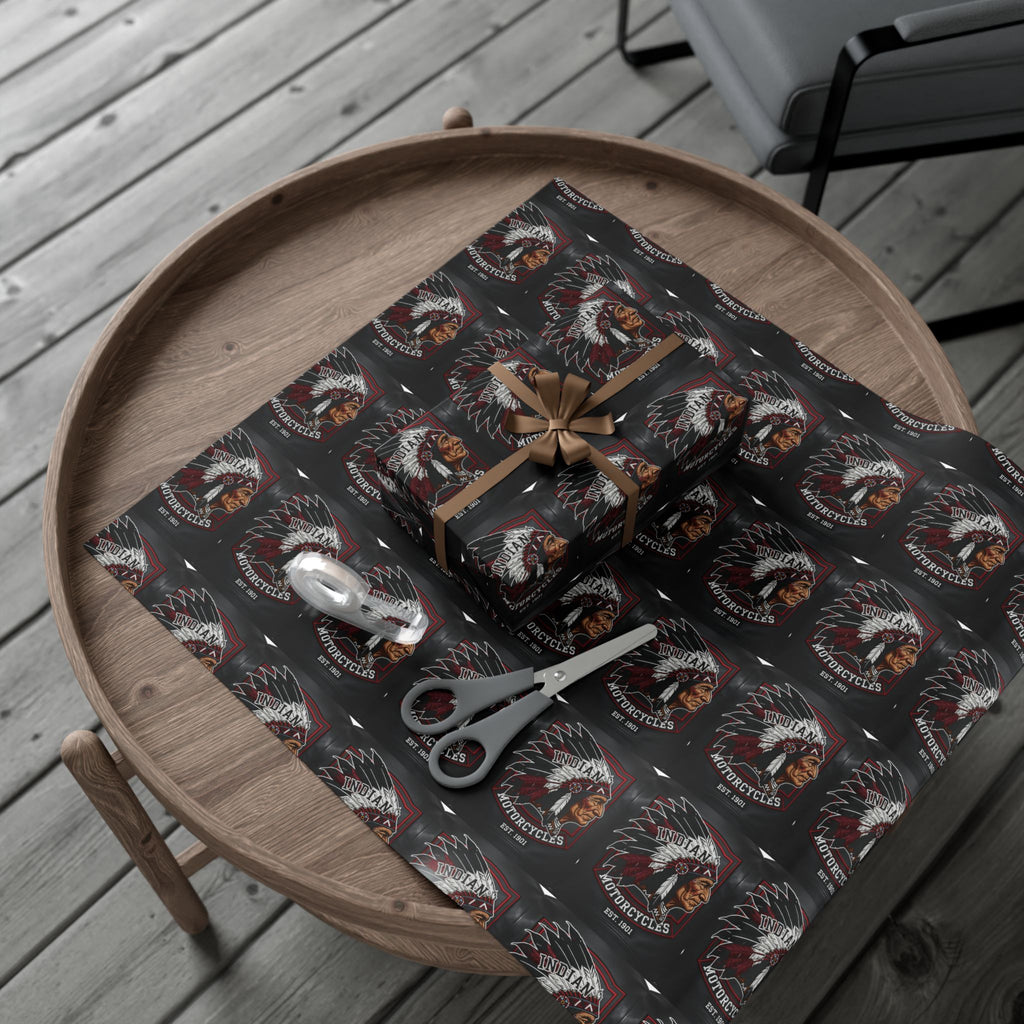 Motorcycles Indian Chief Gift Wrap Paper – Vintage Biker Wrapping Sheets