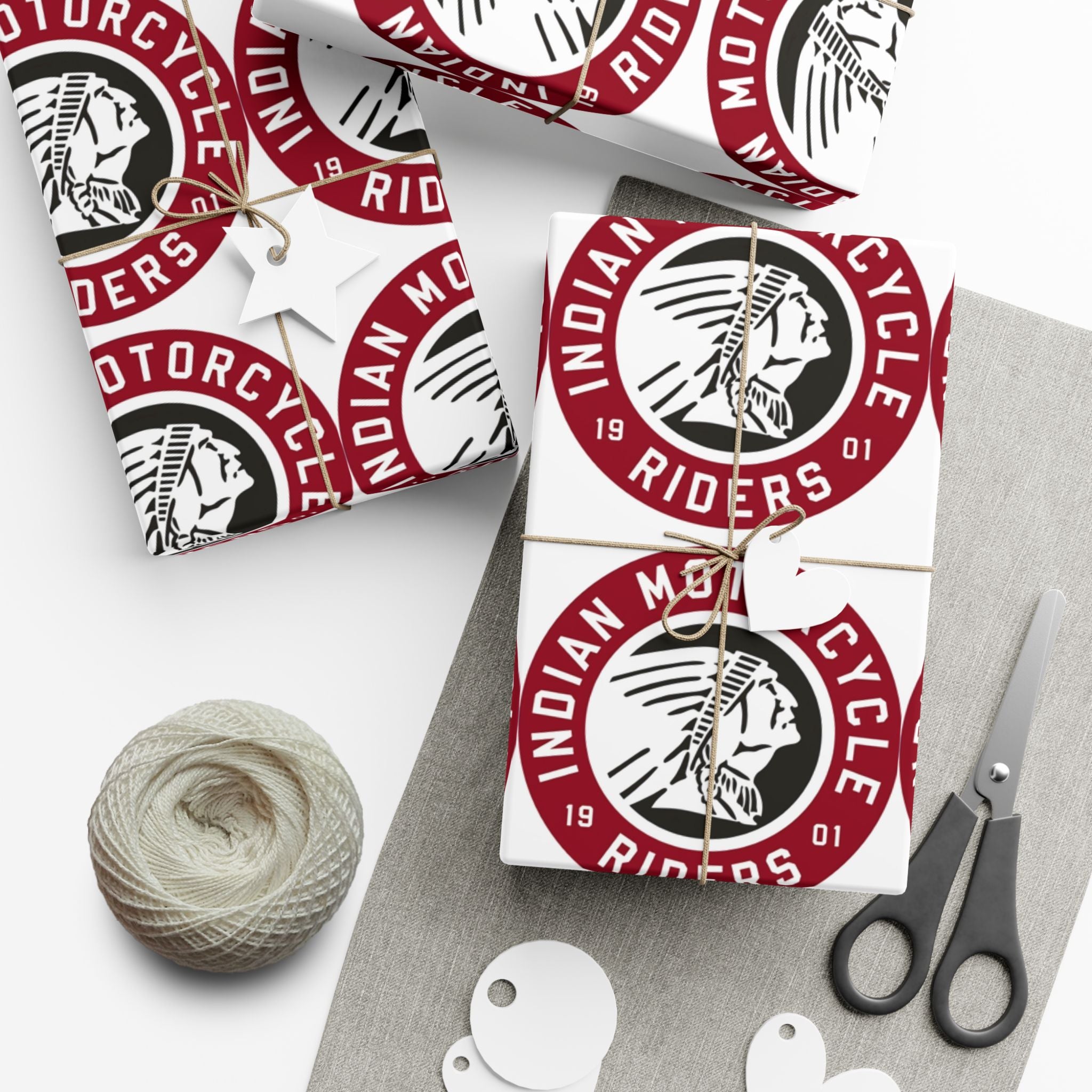 Gift Wrap Paper — Vintage Motorcycle Riders Logo Wrapping Paper
