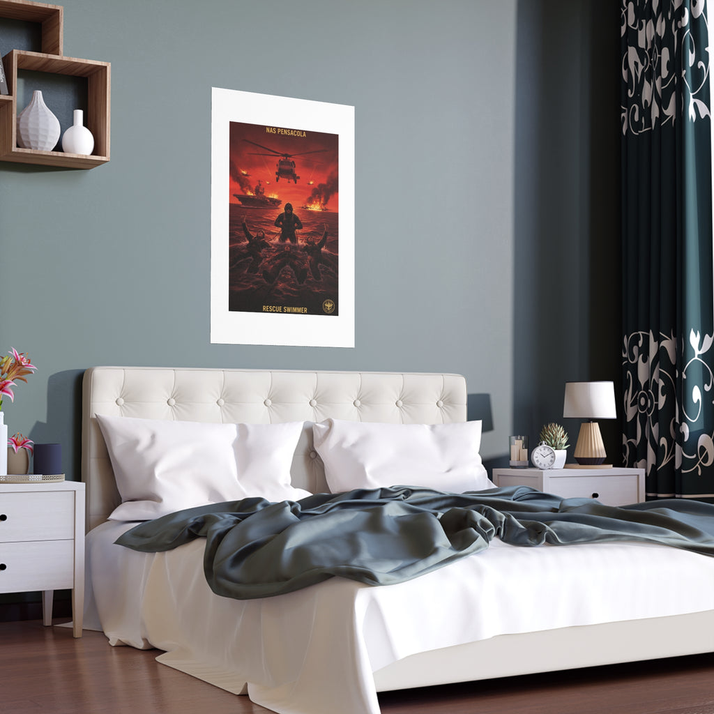 Rescue Swimmer Silk Poster — NAS Pensacola Military Print