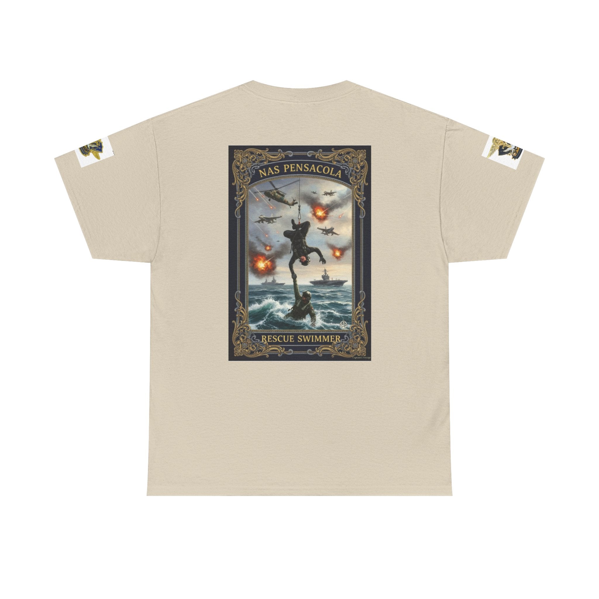 Navy Riders Club Graphic Tee — Vintage Naval Rescue Poster Shirt