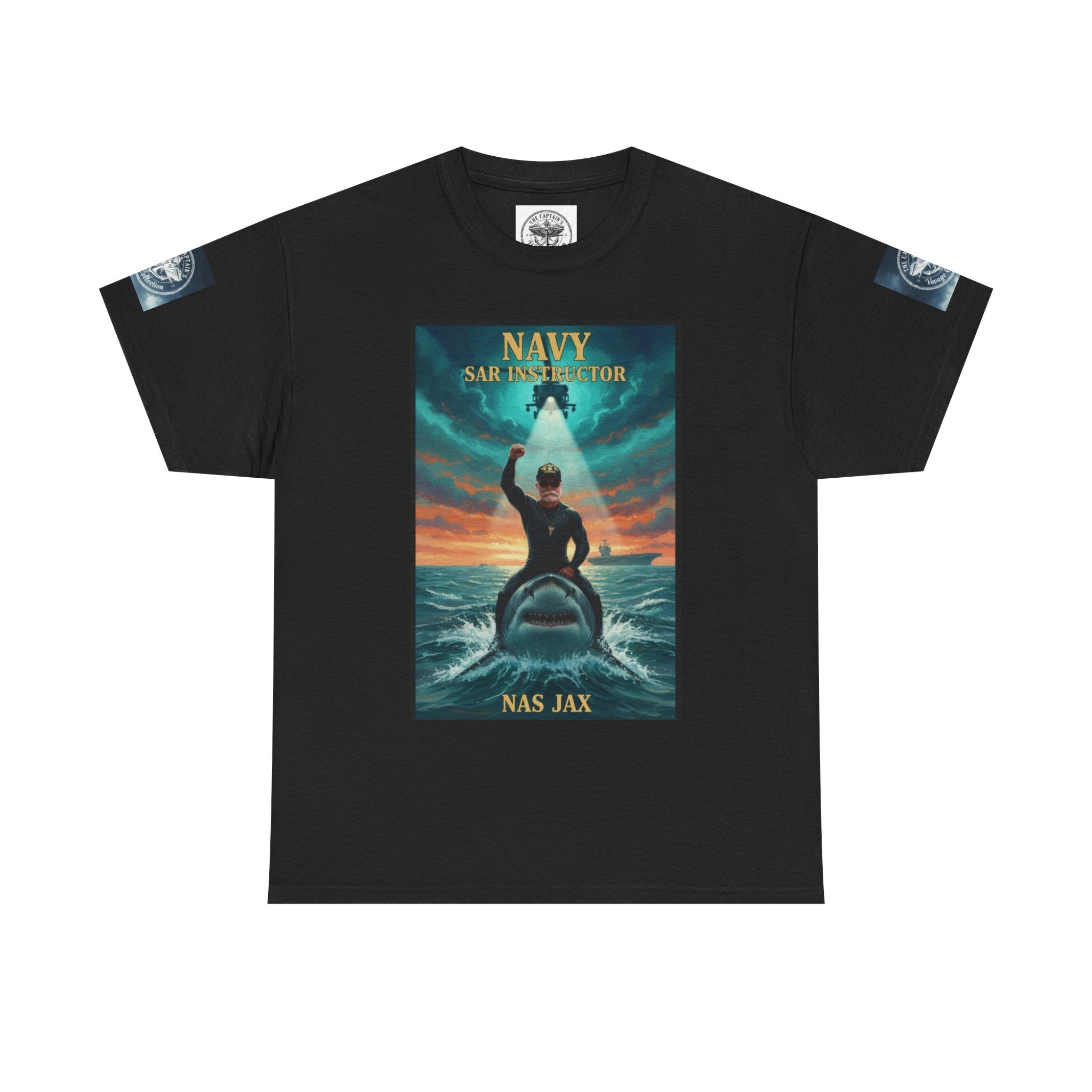 Navy Search & Rescue Graphic Tee — SAR Helicopter Rescue Scene