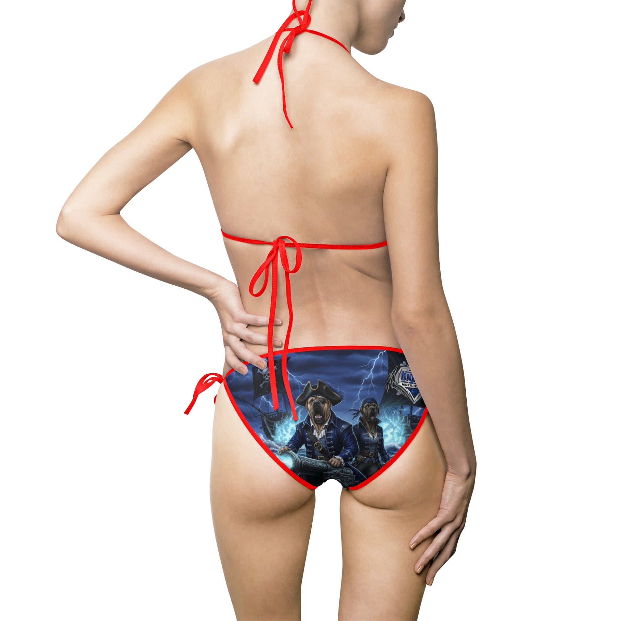 Skull Rose Triangle Bikini – Dark Floral Gothic Swimwear