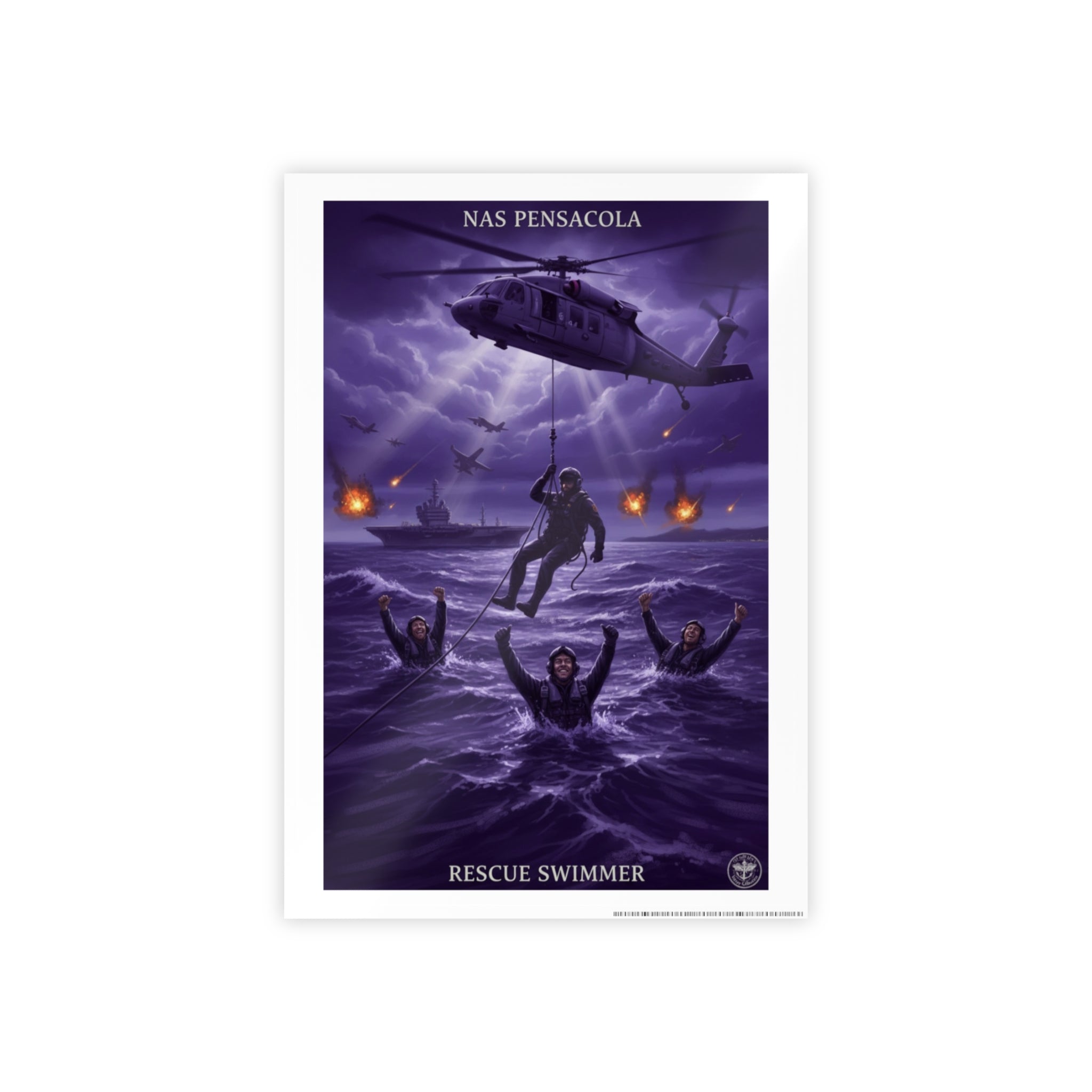 Rescue Swimmer Gloss Poster — NAS Pensacola Military Aviation Print