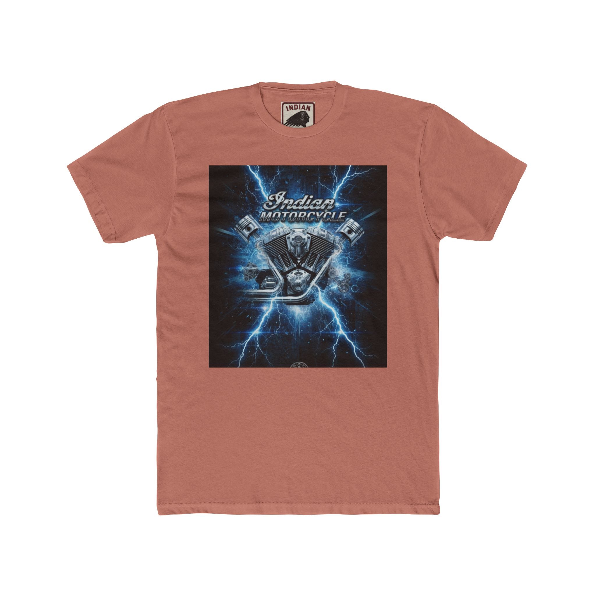 Indian Motorcycle Lightning Engine Tee — Vintage Biker Graphic T-Shirt