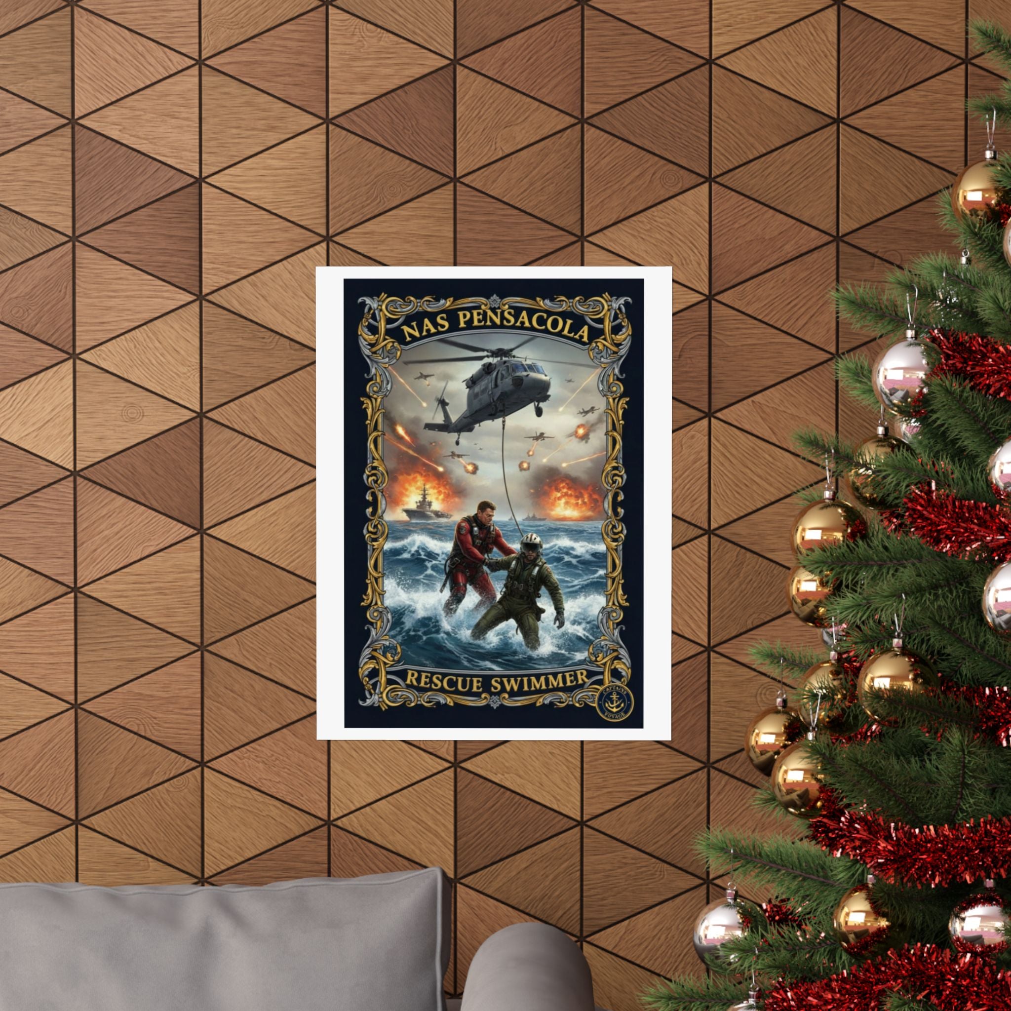 Rescue Swimmer Poster – NAS Pensacola Matte Vertical Wall Art