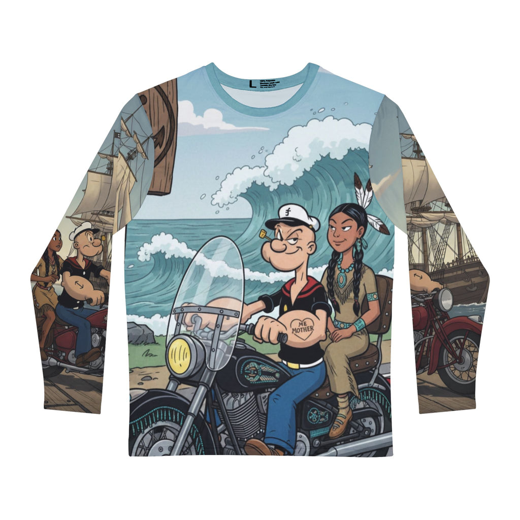Nautical Biker All-Over Print Long Sleeve Shirt