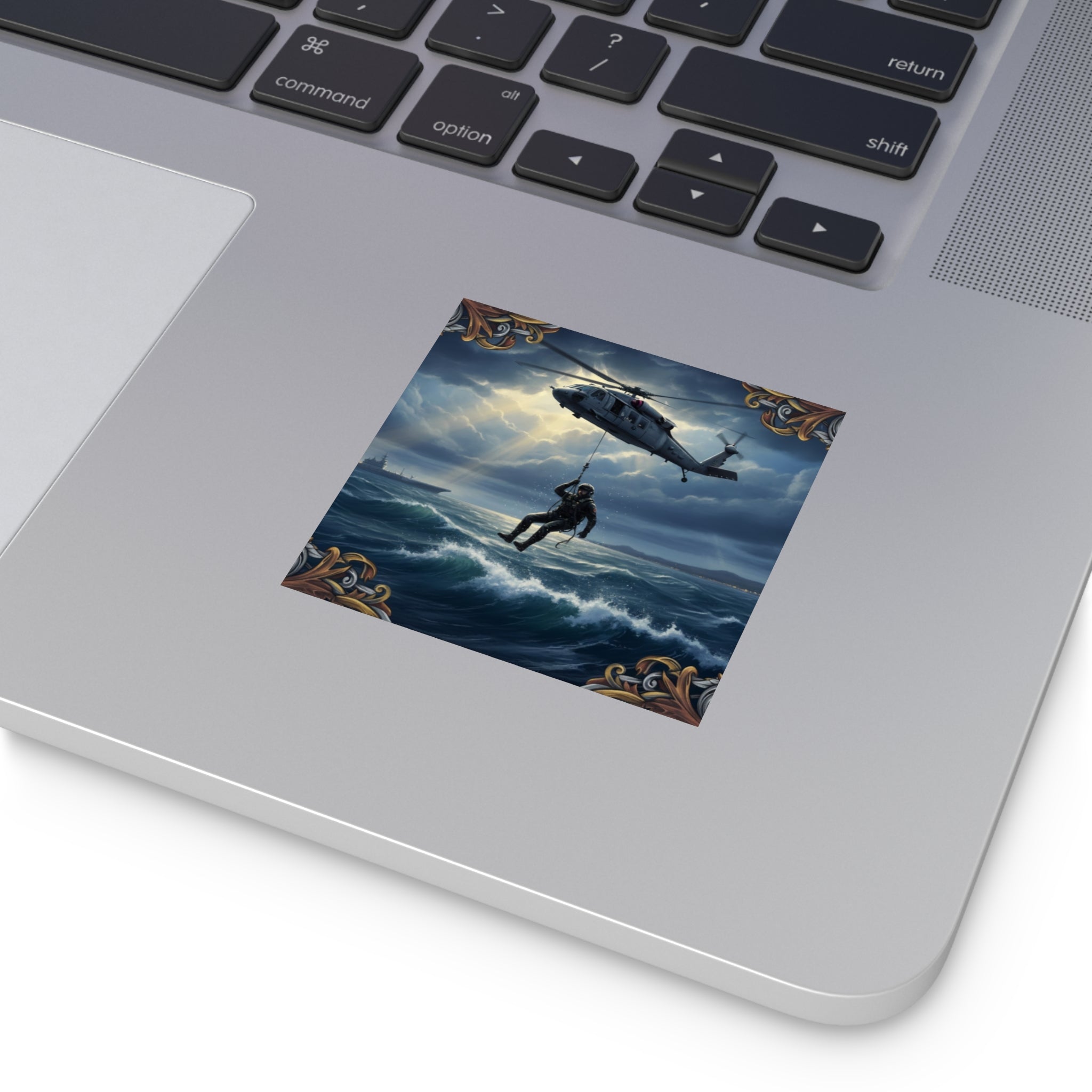 Rescue Helicopter Sea Rescue Square Sticker