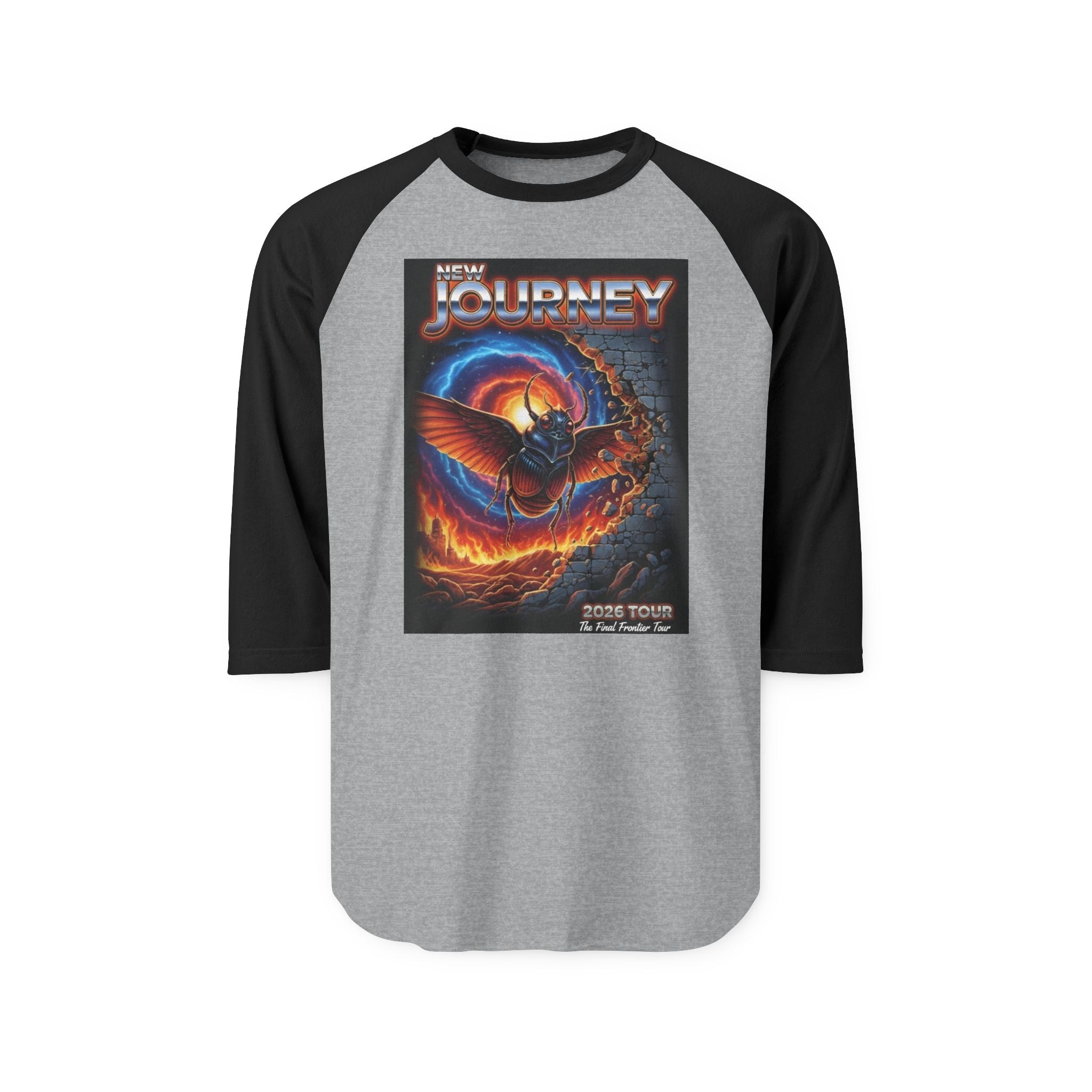 Journey Rock Band Raglan Shirt — Vintage Tour Graphic 3/4 Sleeve