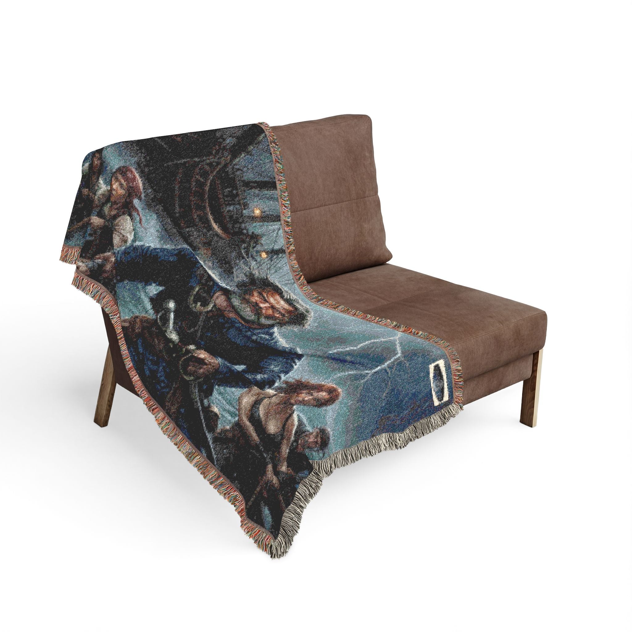 Pirate Captain Woven Blanket — Nautical Storm Ship Crew Throw
