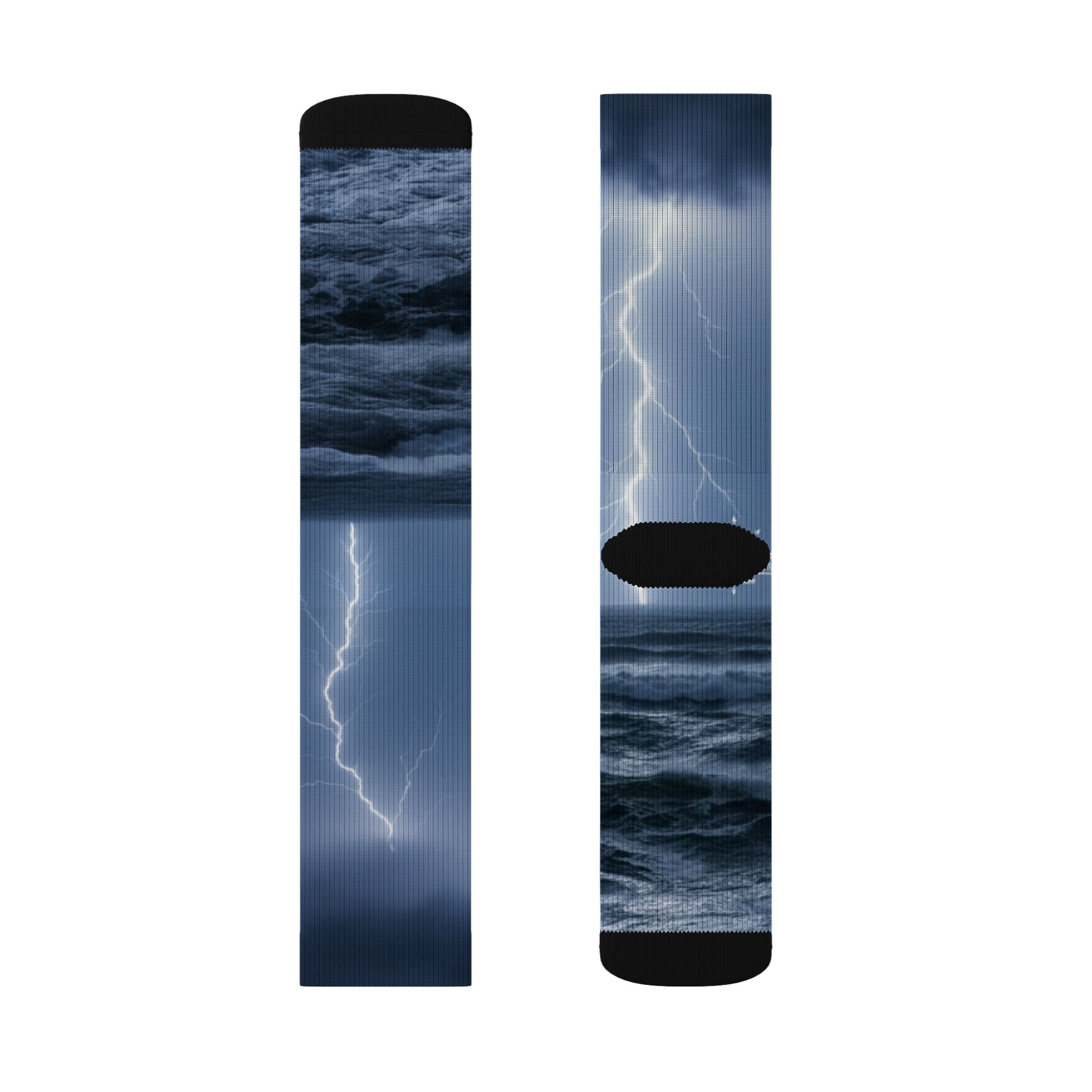 Storm Lightning Sublimation Socks — Nautical Thunder Crew Socks