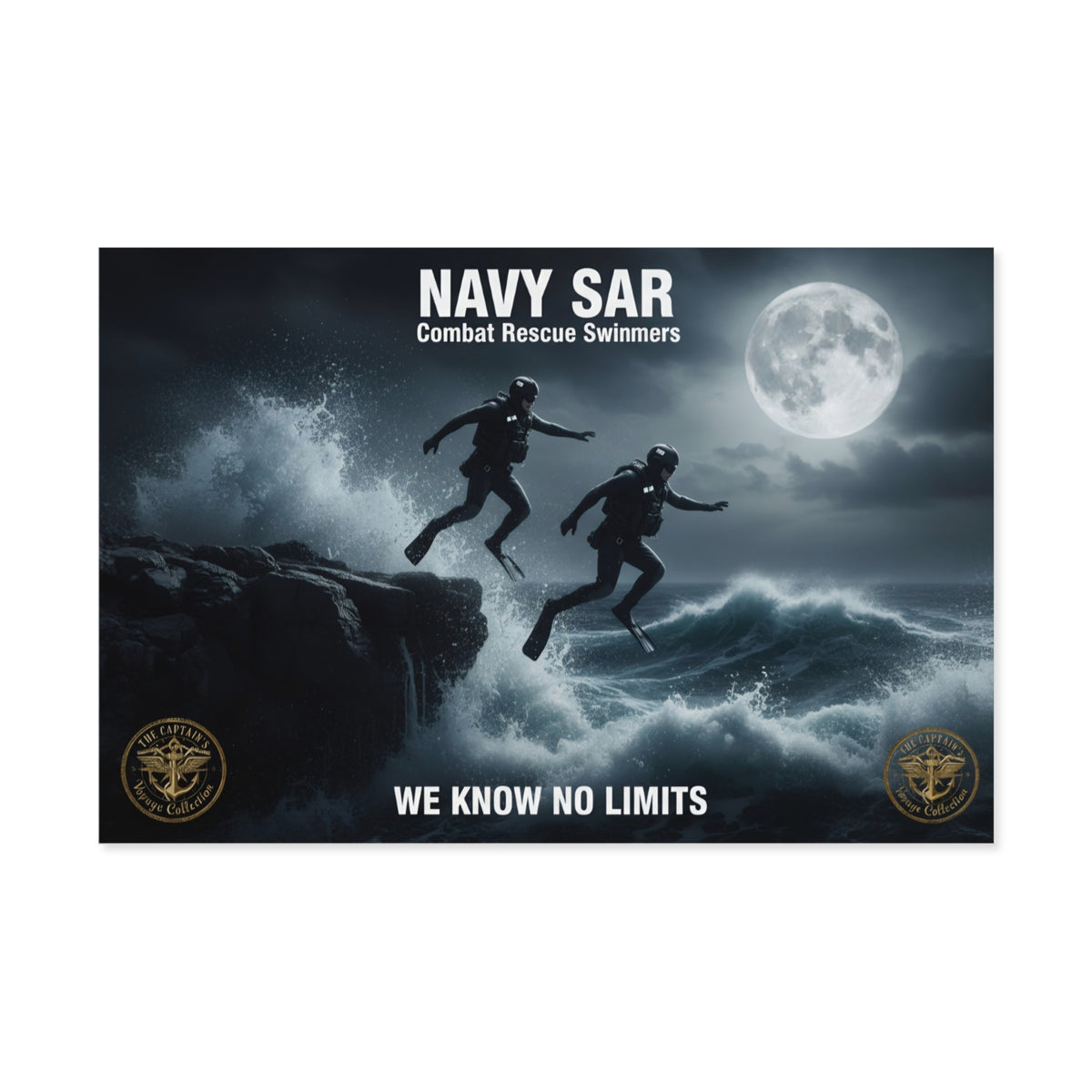 Navy SAR Combat Rescue Swimmers Poster — "We Know No Limits"