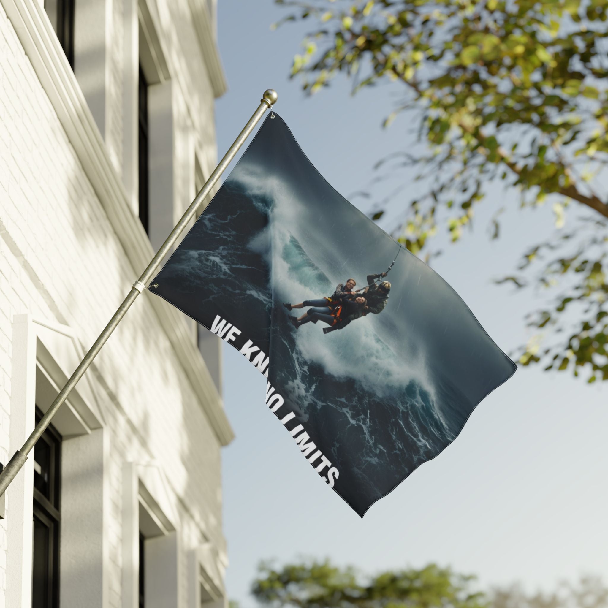 Double-Sided Flag — We Know No Limits Rescue Helicopter Design