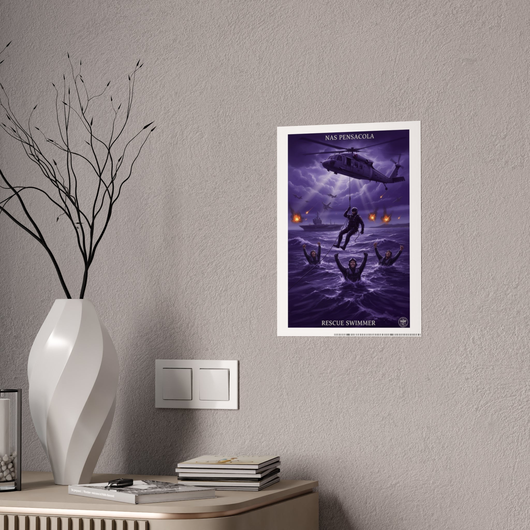 Rescue Swimmer Gloss Poster — NAS Pensacola Military Aviation Print