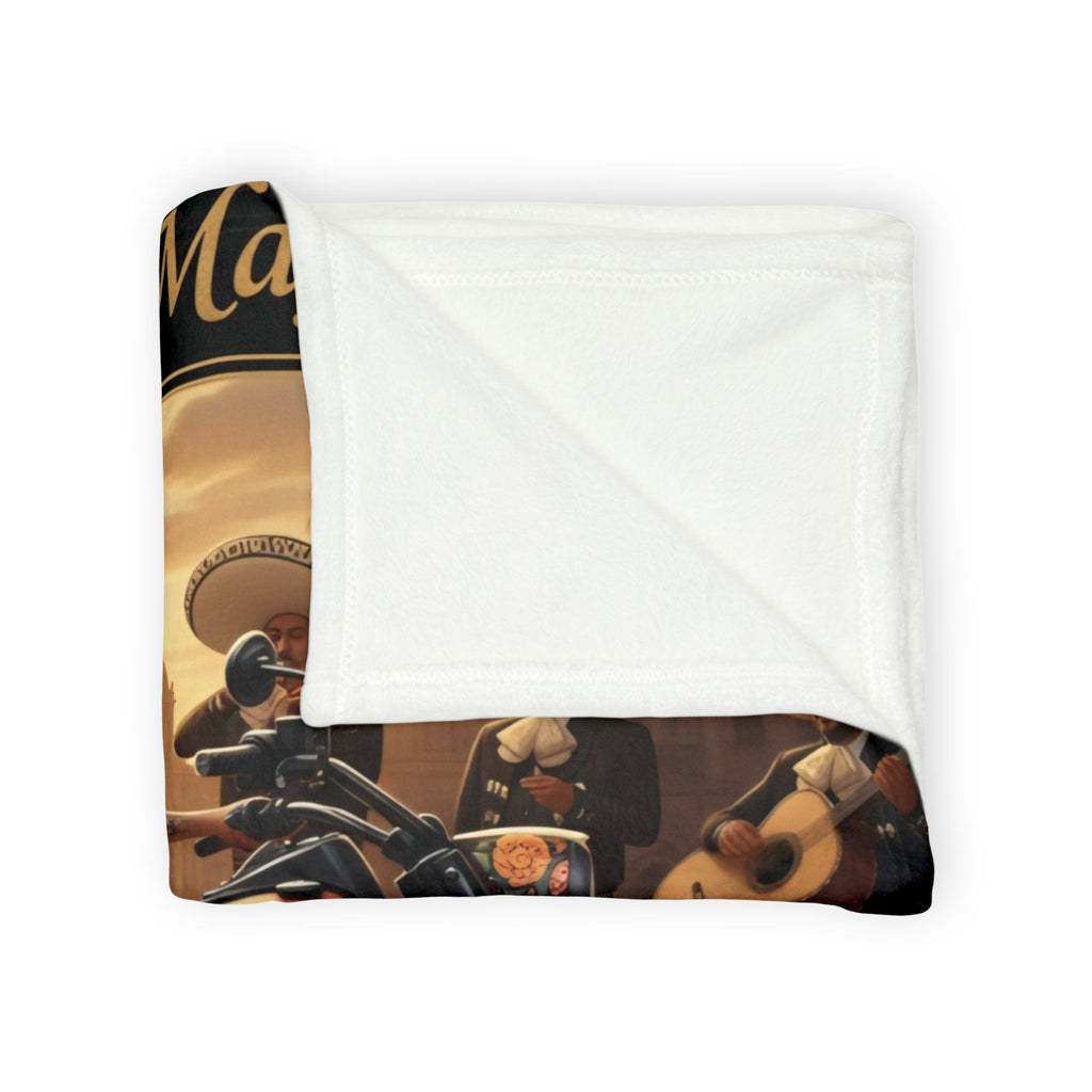 Cinco de Mayo Day of the Dead Motorcycle Blanket — Sugar Skull Rider & Mariachi Design
