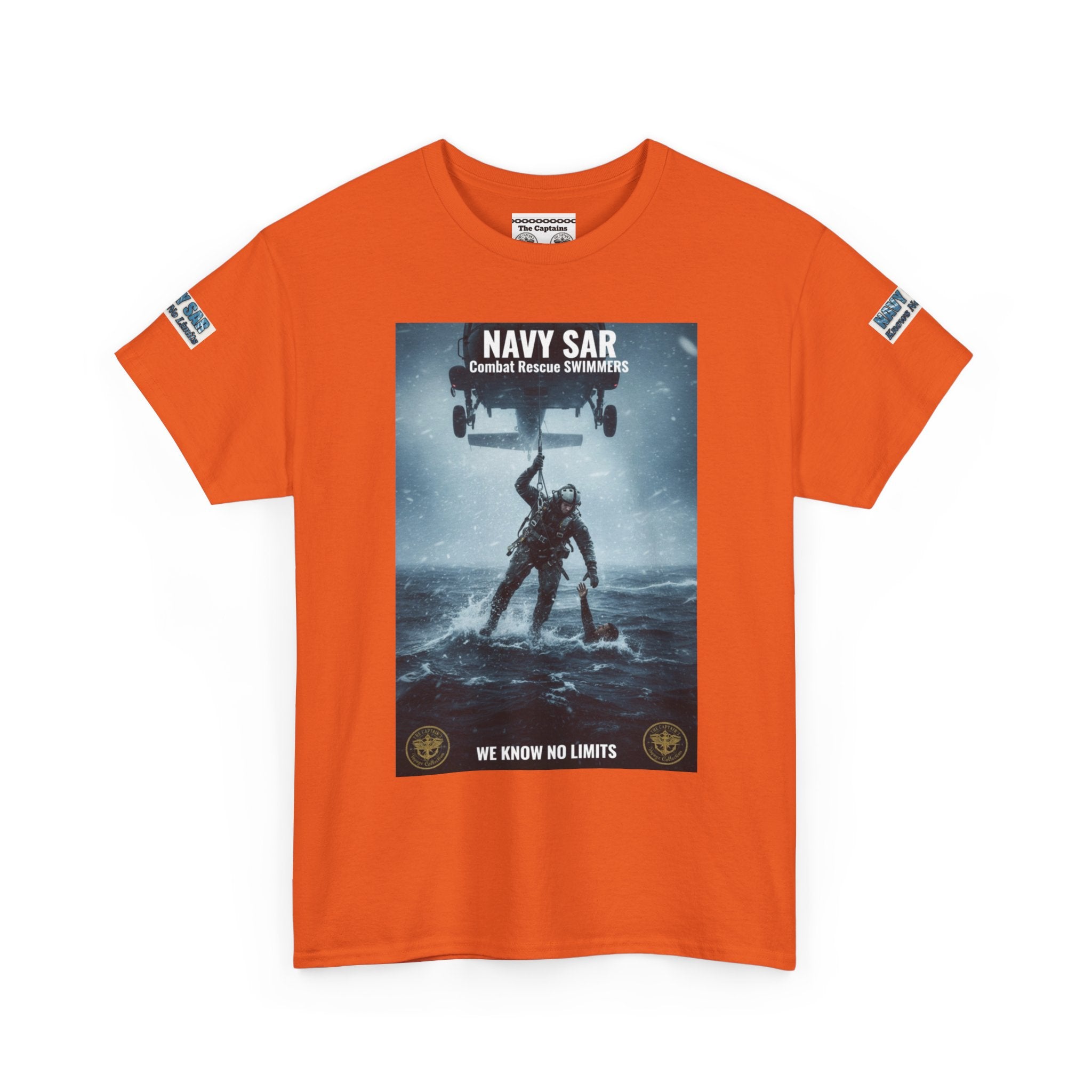 Navy SAR Combat Rescue Swimmers T‑Shirt — "We Know No Limits"