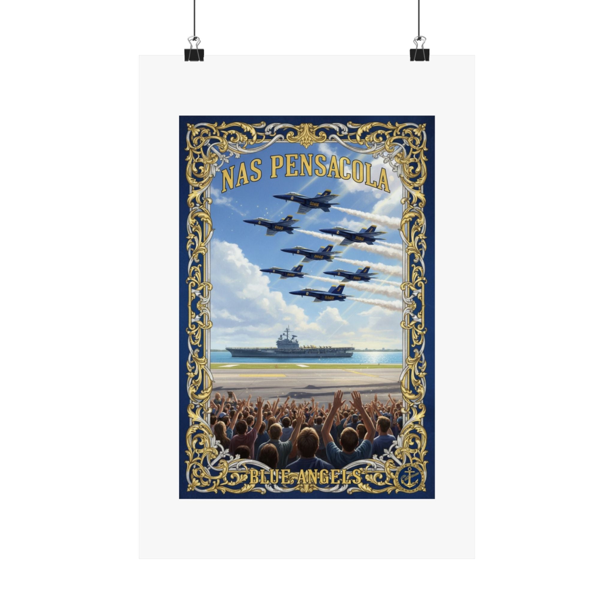 NAS Pensacola Blue Angels Vintage Airshow Poster - Matte Vertical Print