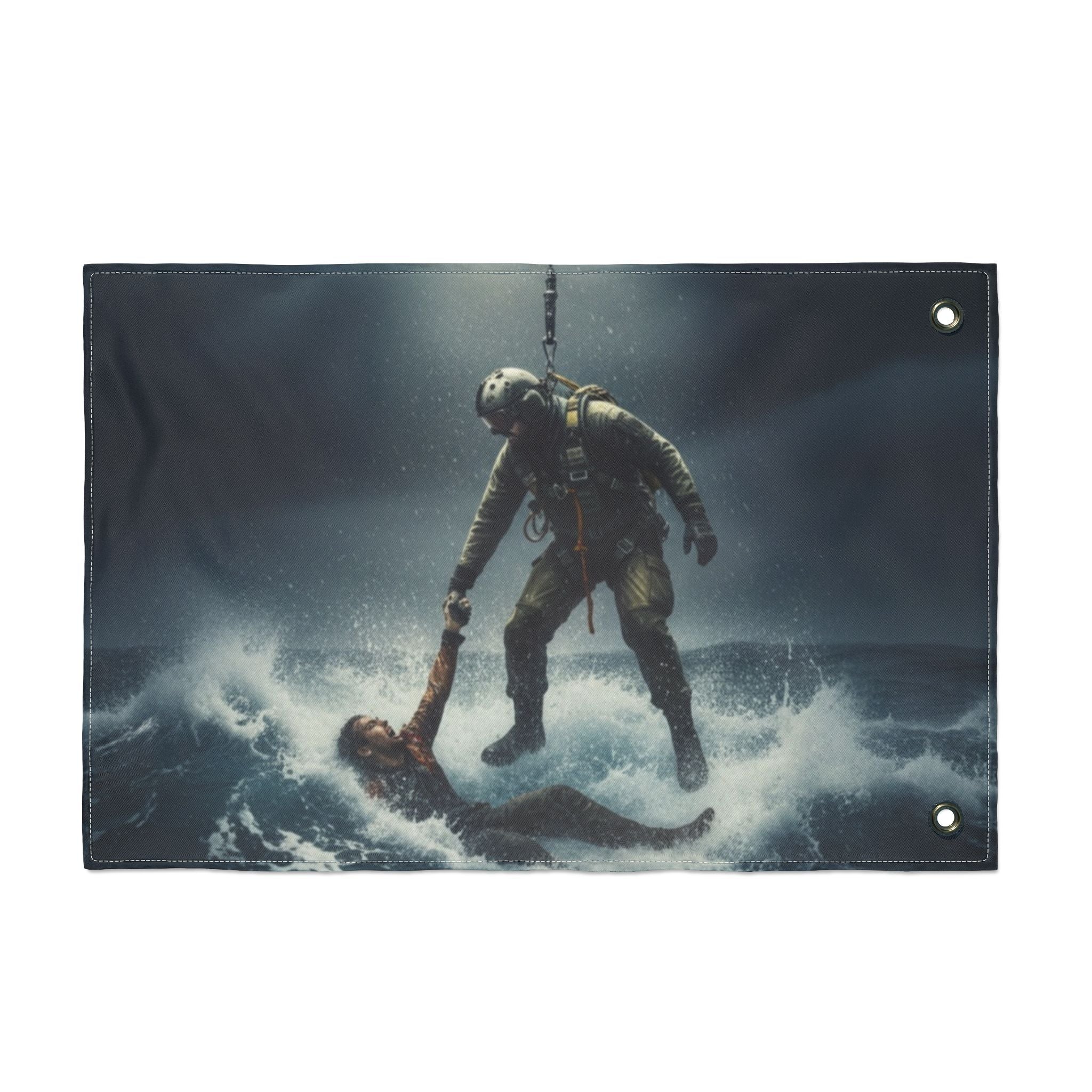Double-Sided Flag — We Know No Limits Rescue Helicopter Design