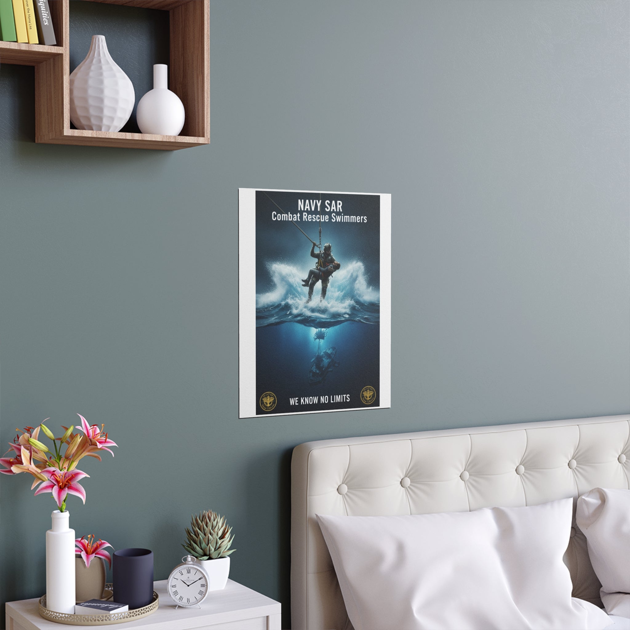 Diver Split-View Silk Poster — Underwater Adventure Wall Art (Indoor/Outdoor)